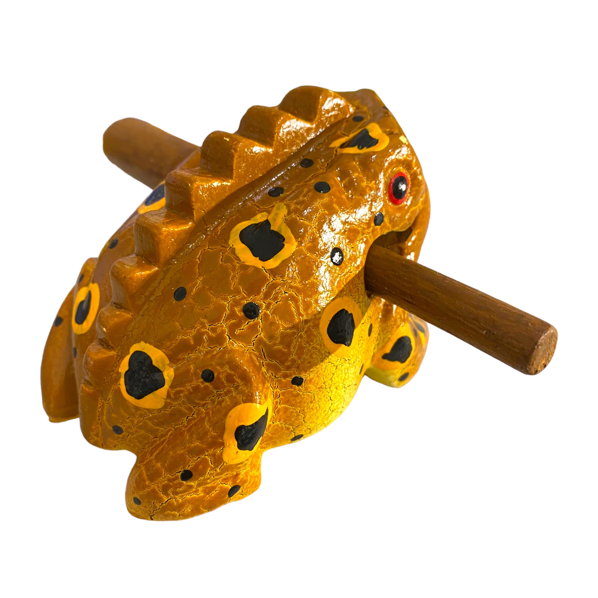 3" Wooden Musical Frog - Cinamon Design (percussion Instrument)