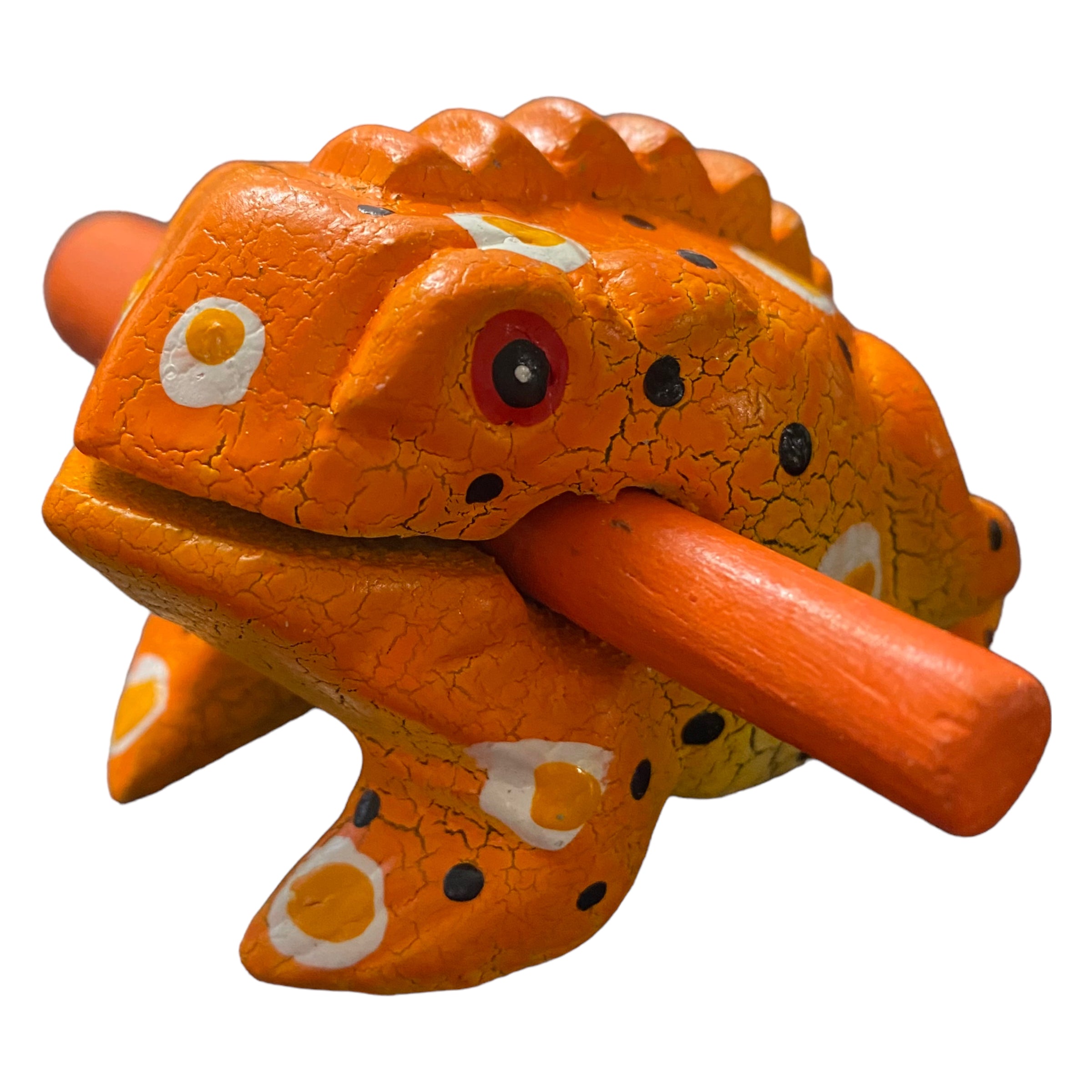 2" Wooden Musical Frog - Pumpkin Design (percussion Instrument)