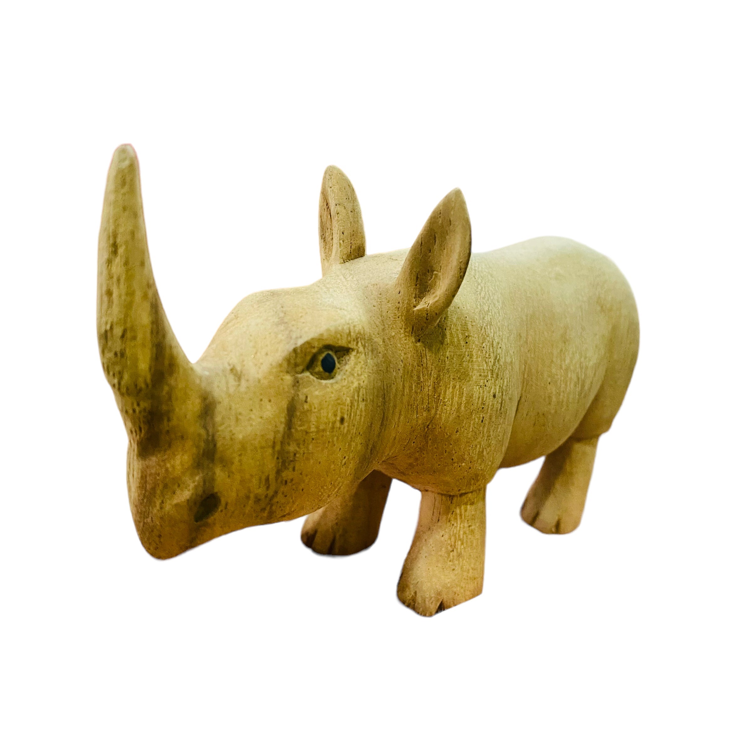 Wooden-handcrafted-rhino-figurine-decoration