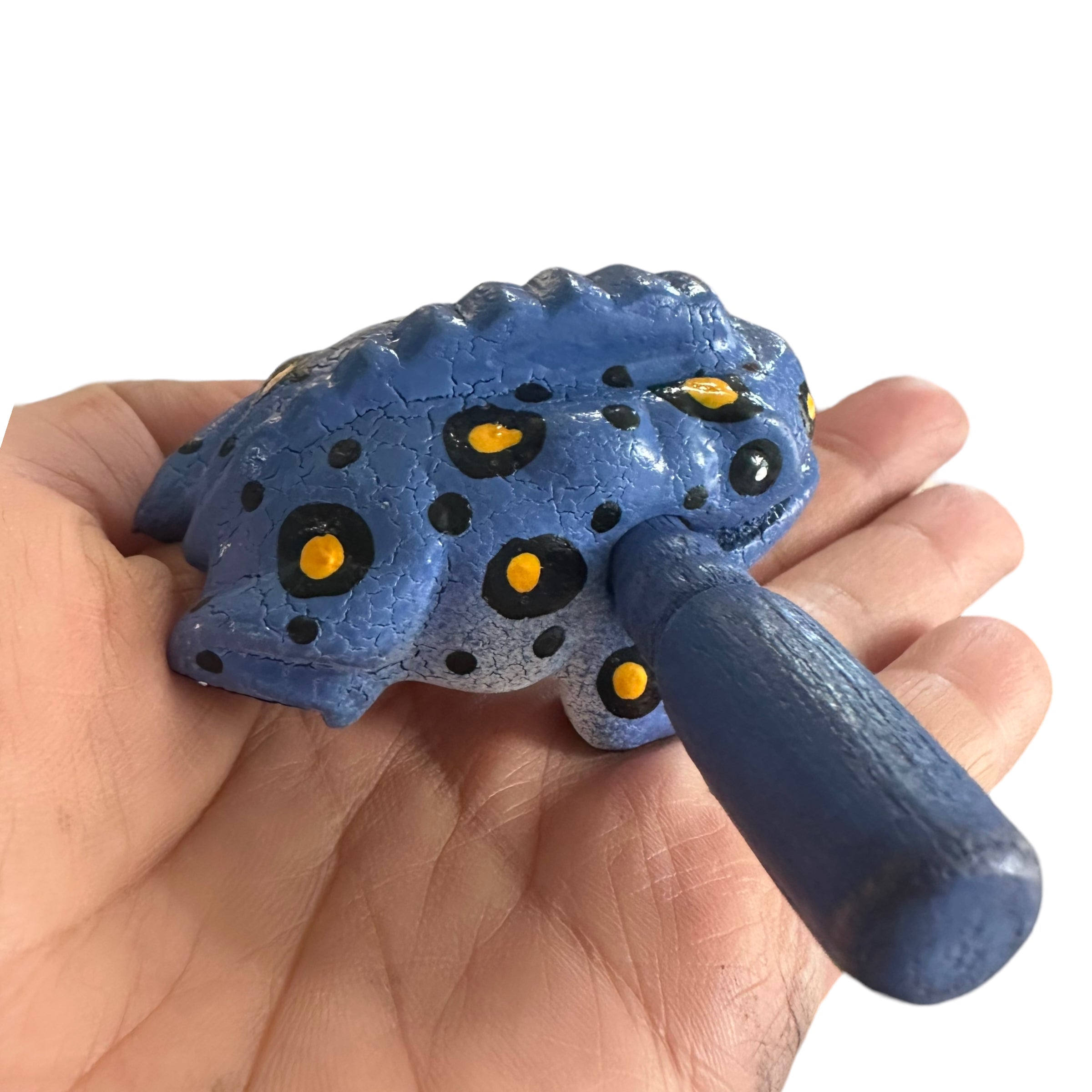 1.5" Wooden Musical Frog - Stone Design (percussion Instrument)