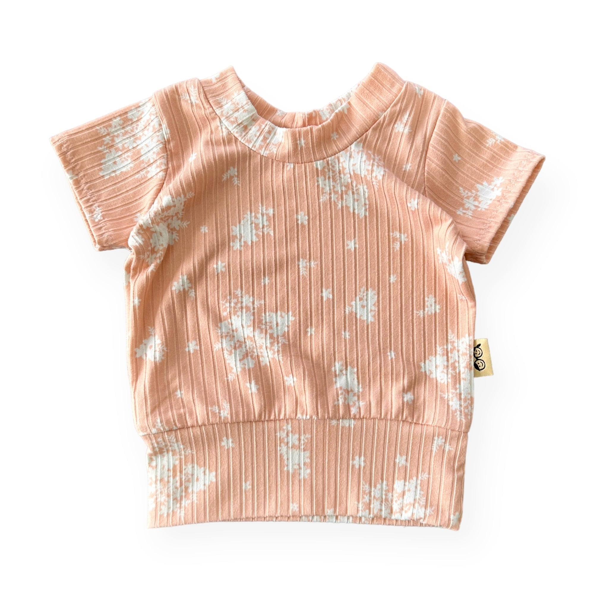 Minimal Floral Blush Ribbed Summer Lounge Set