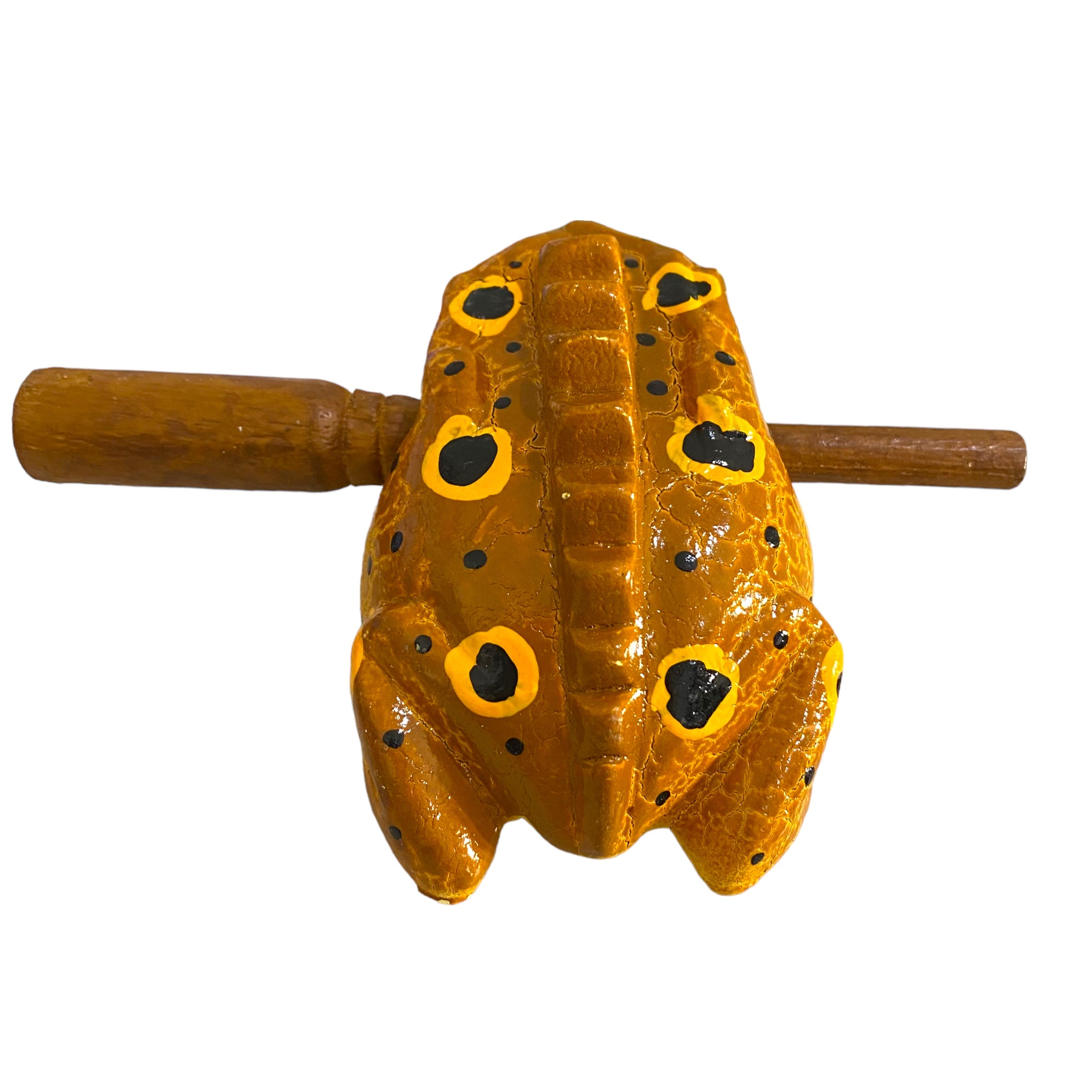 3" Wooden Musical Frog - Cinamon Design (percussion Instrument)