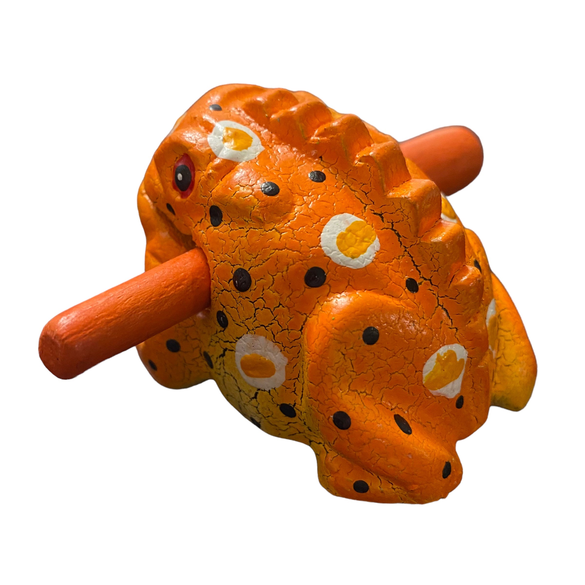 2" Wooden Musical Frog - Pumpkin Design (percussion Instrument)
