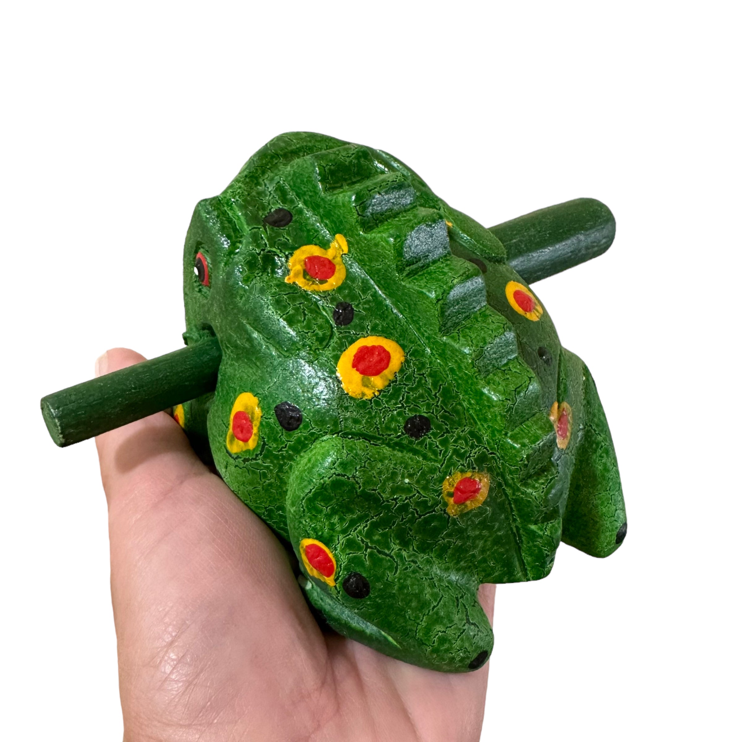4" Wooden Musical Frog - Green Spring Design (percussion Instrument)