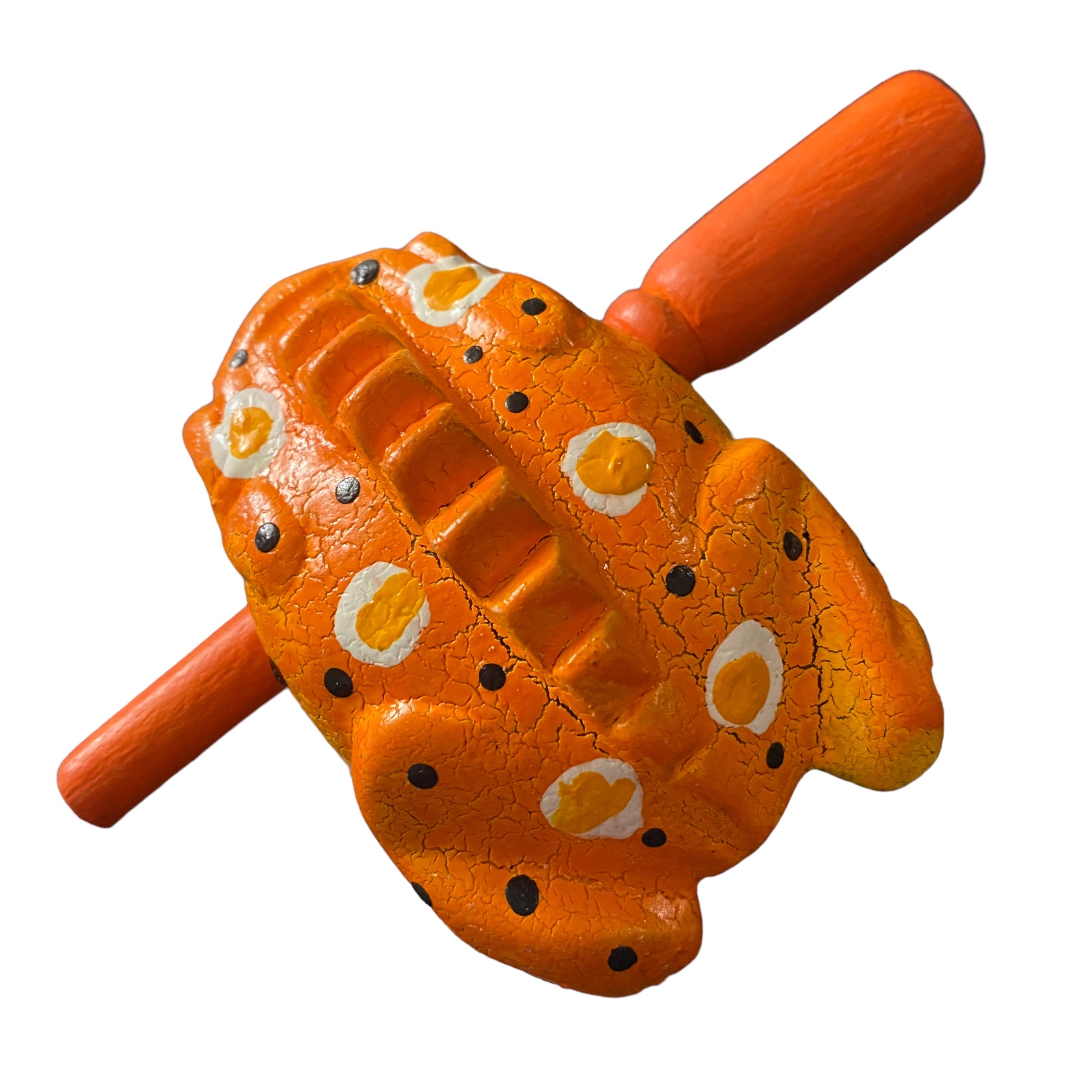 2" Wooden Musical Frog - Pumpkin Design (percussion Instrument)