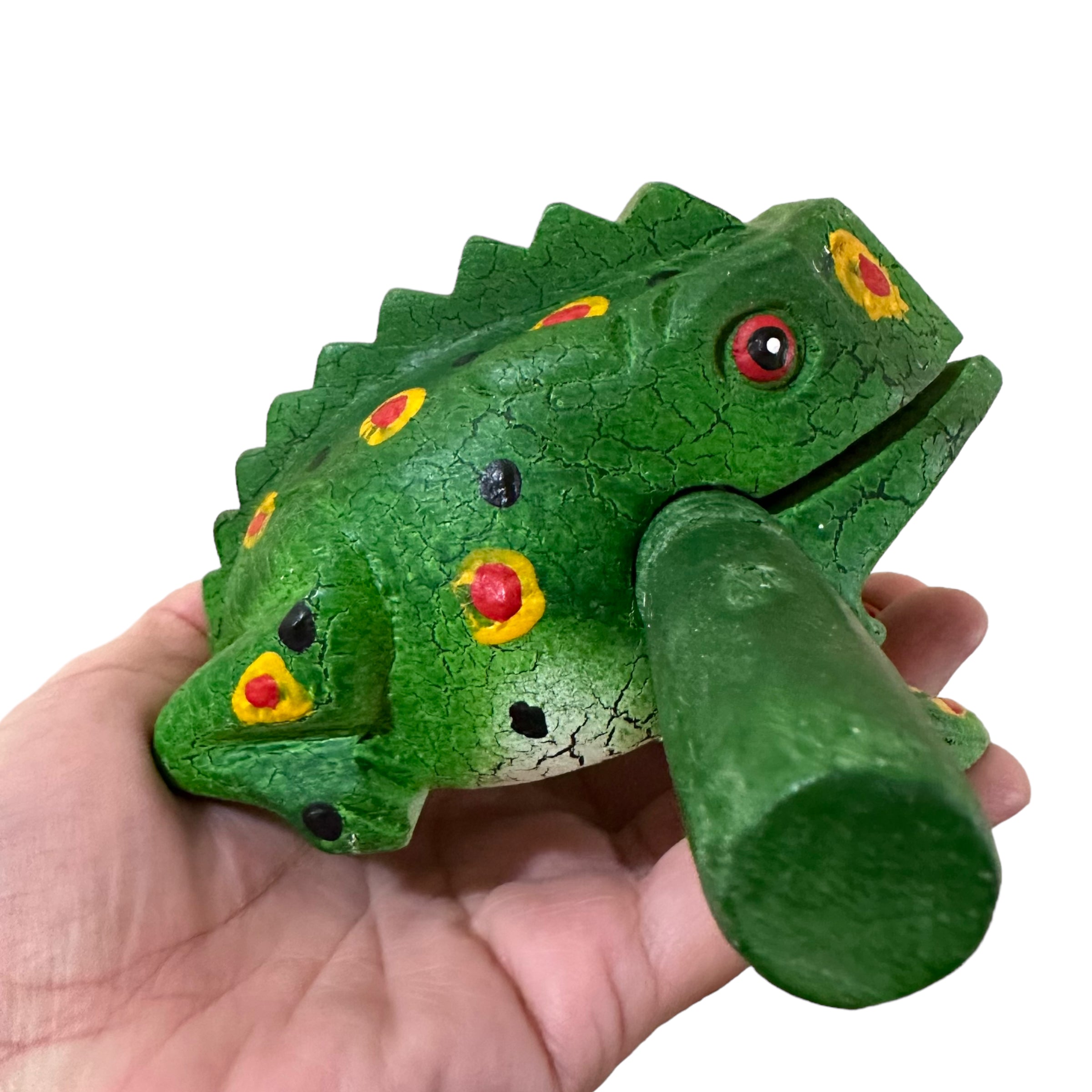 4" Wooden Musical Frog - Green Spring Design (percussion Instrument)