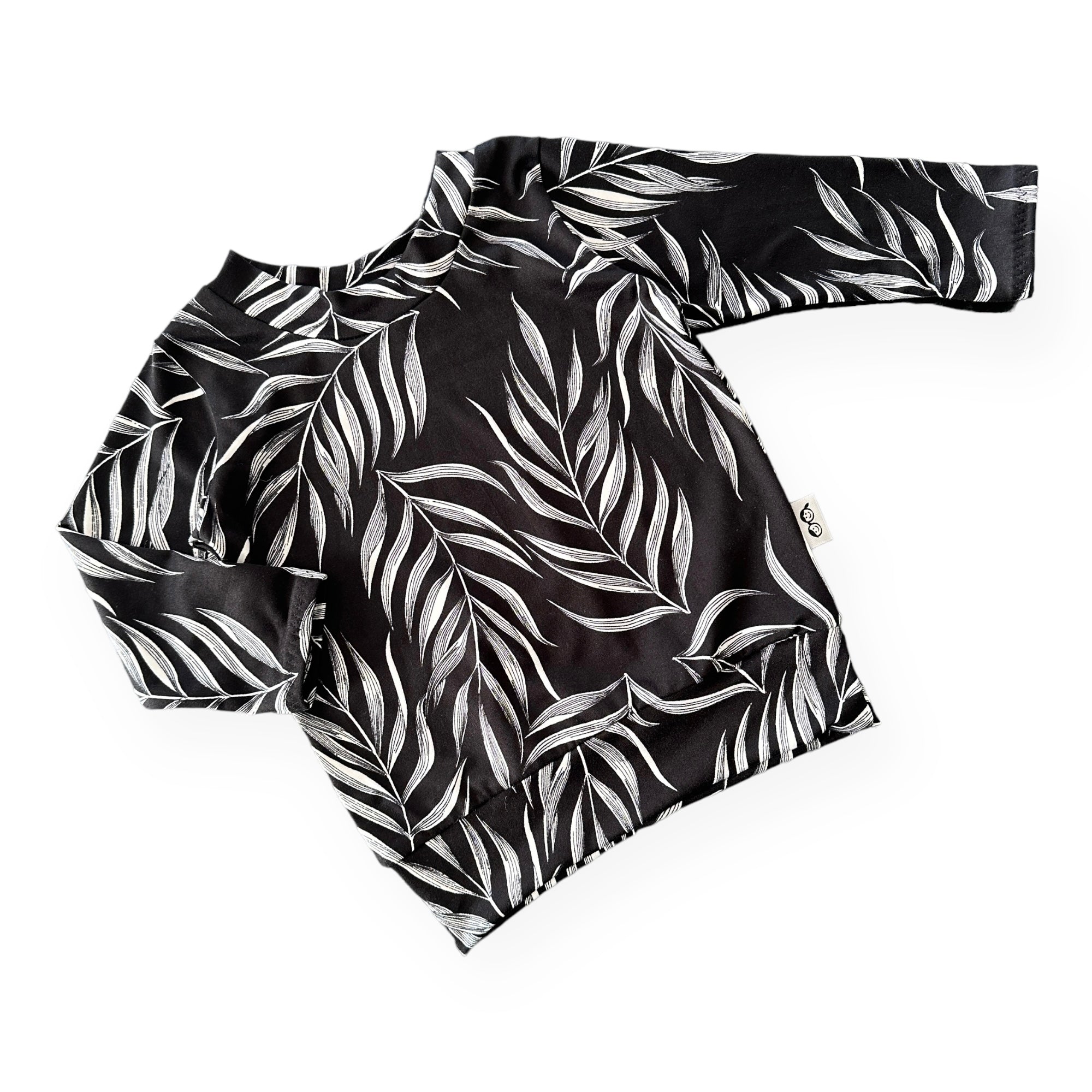 Black Pampas Leaves Lounge Top