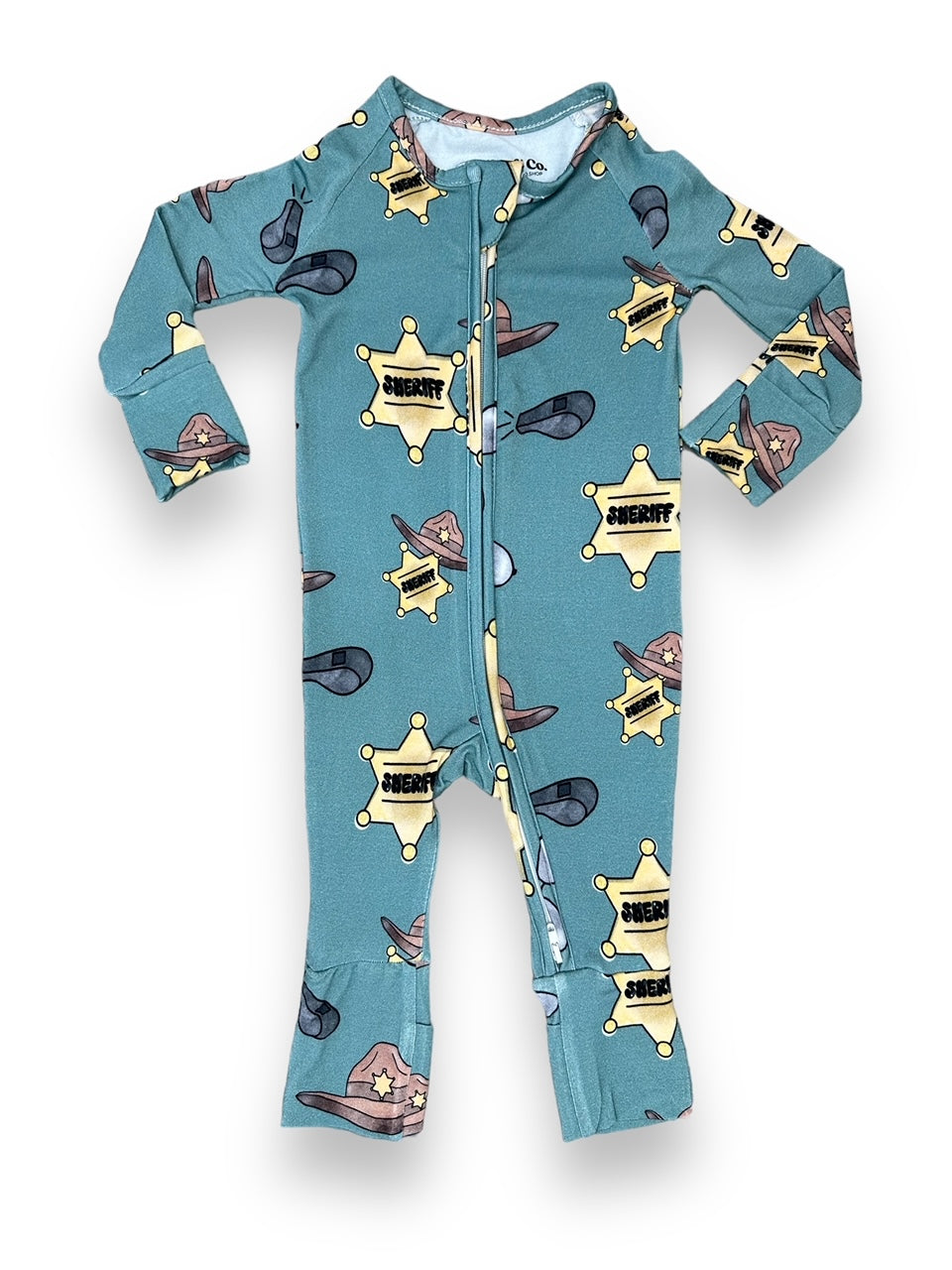 Bamboo Zipper Footie,sheriff