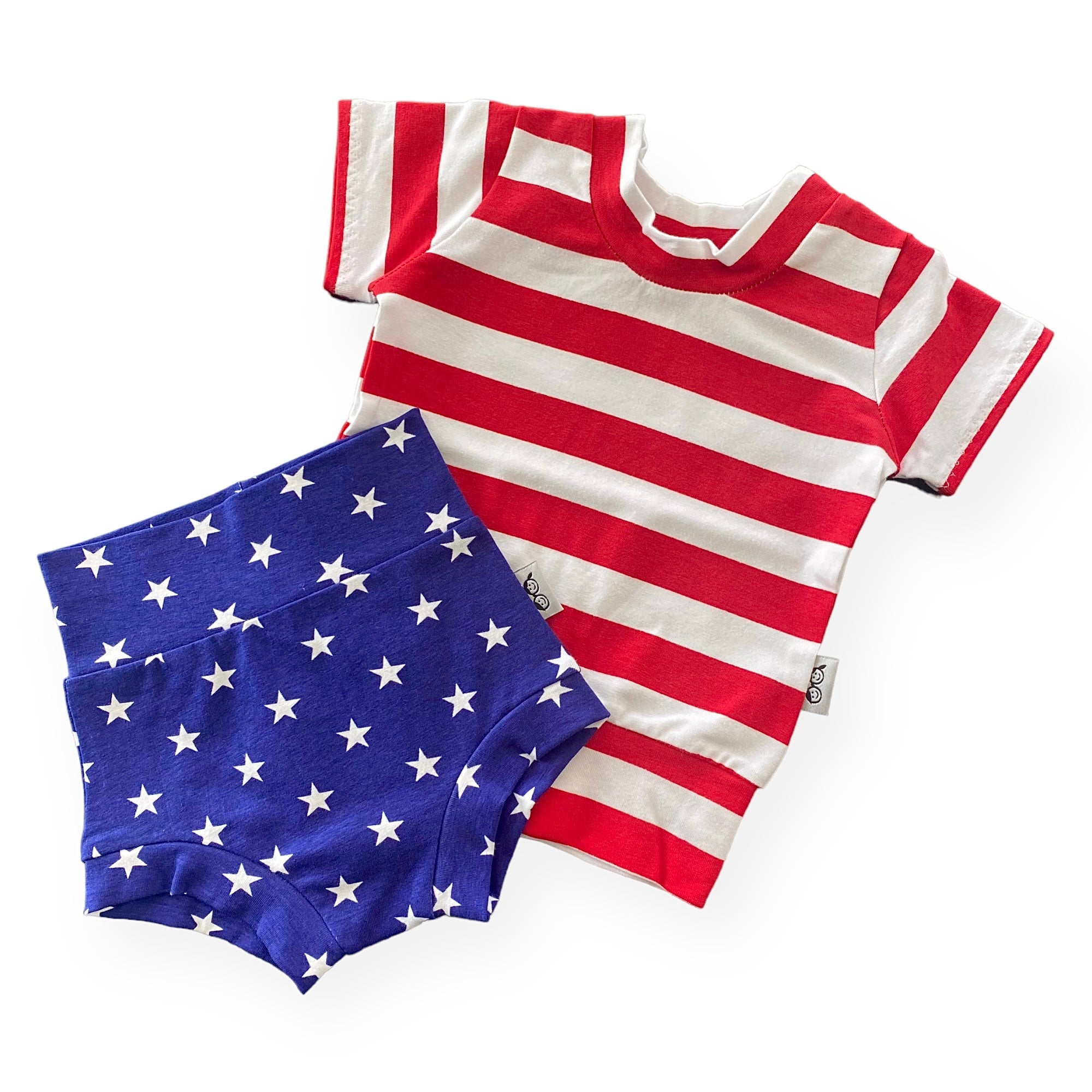 Red/white Stripe And Navy Stars Summer Lounge Set