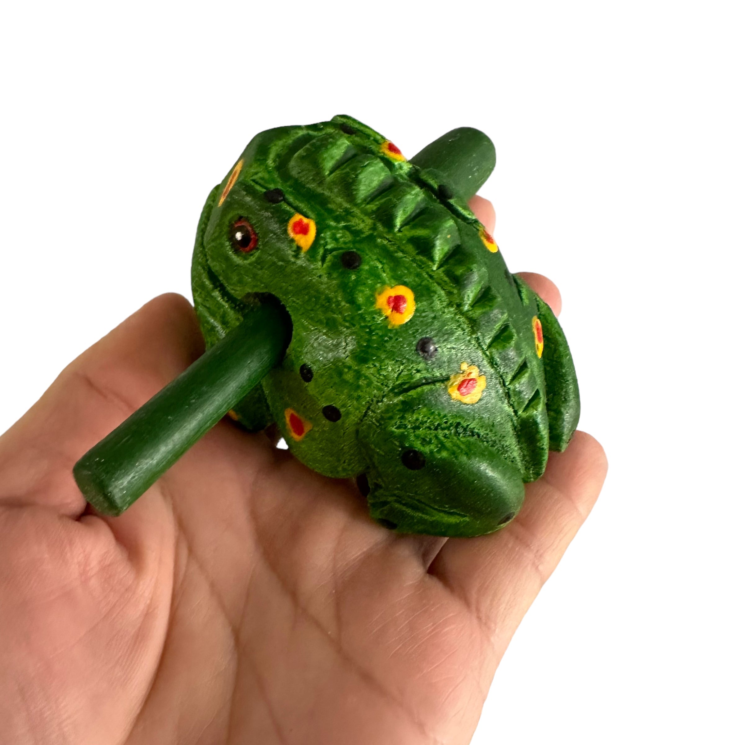 2" Wooden Musical Frog - Green Spring Design (percussion Instrument)