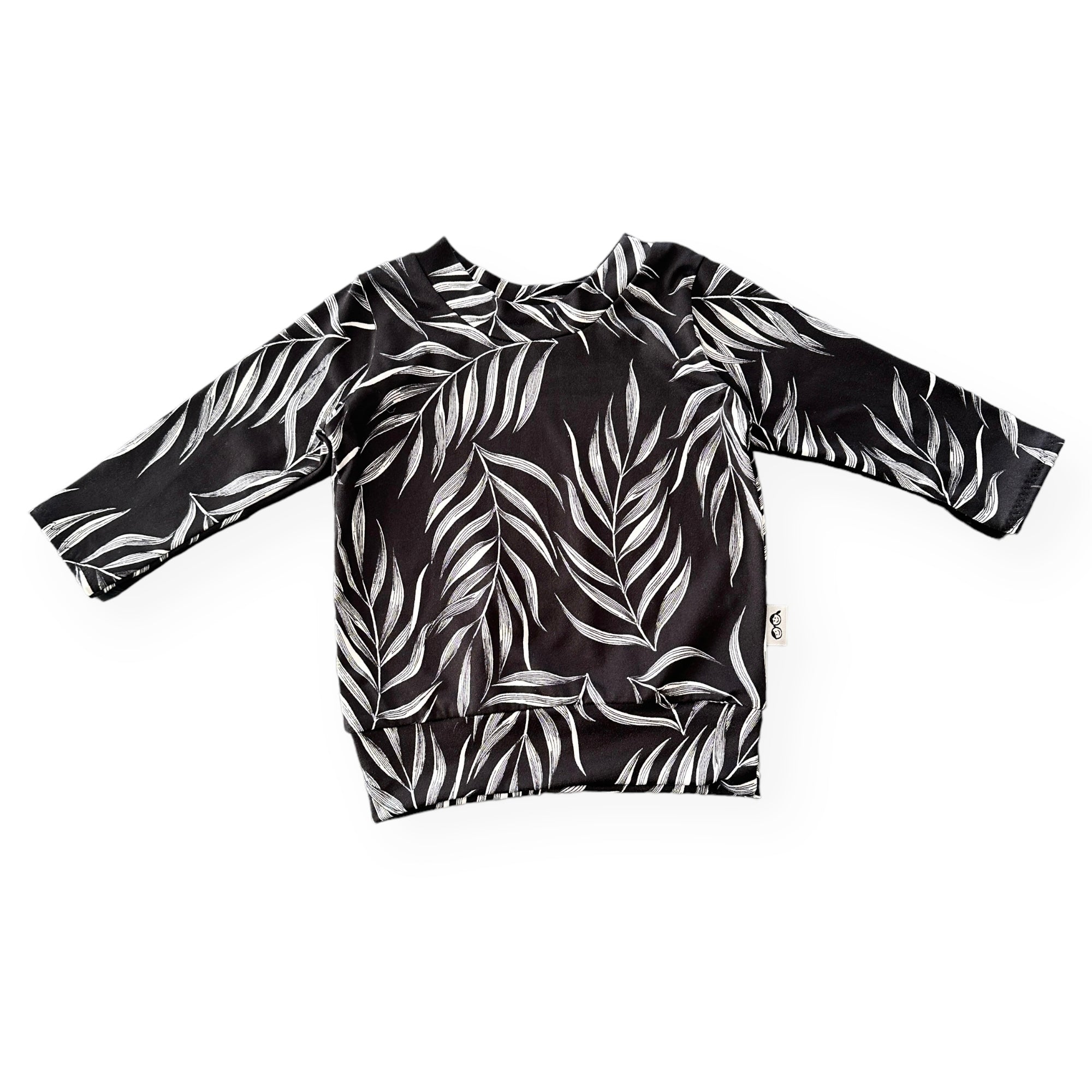 Black Pampas Leaves Lounge Top