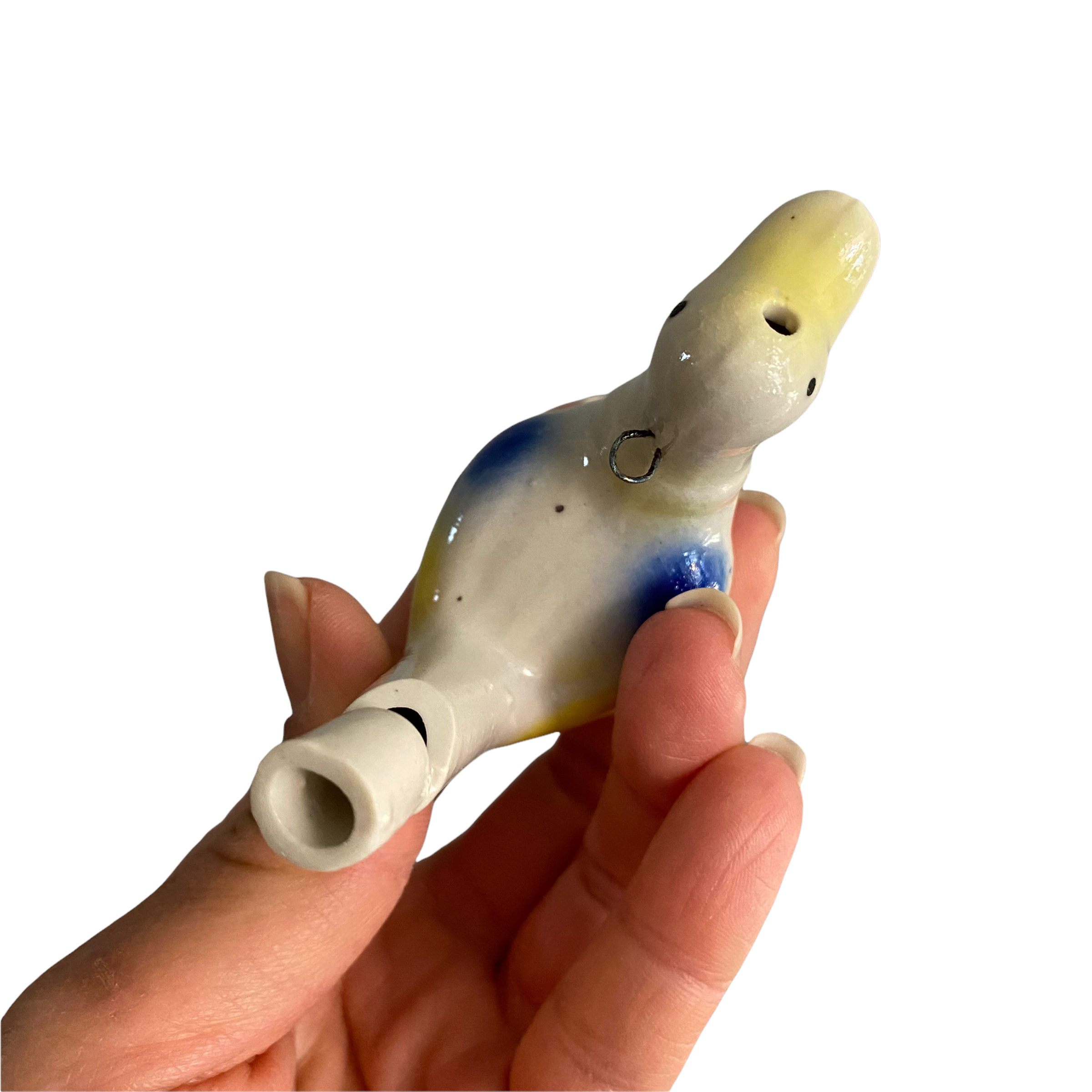 Ceramic Water Whistle Wind Instrument Duck