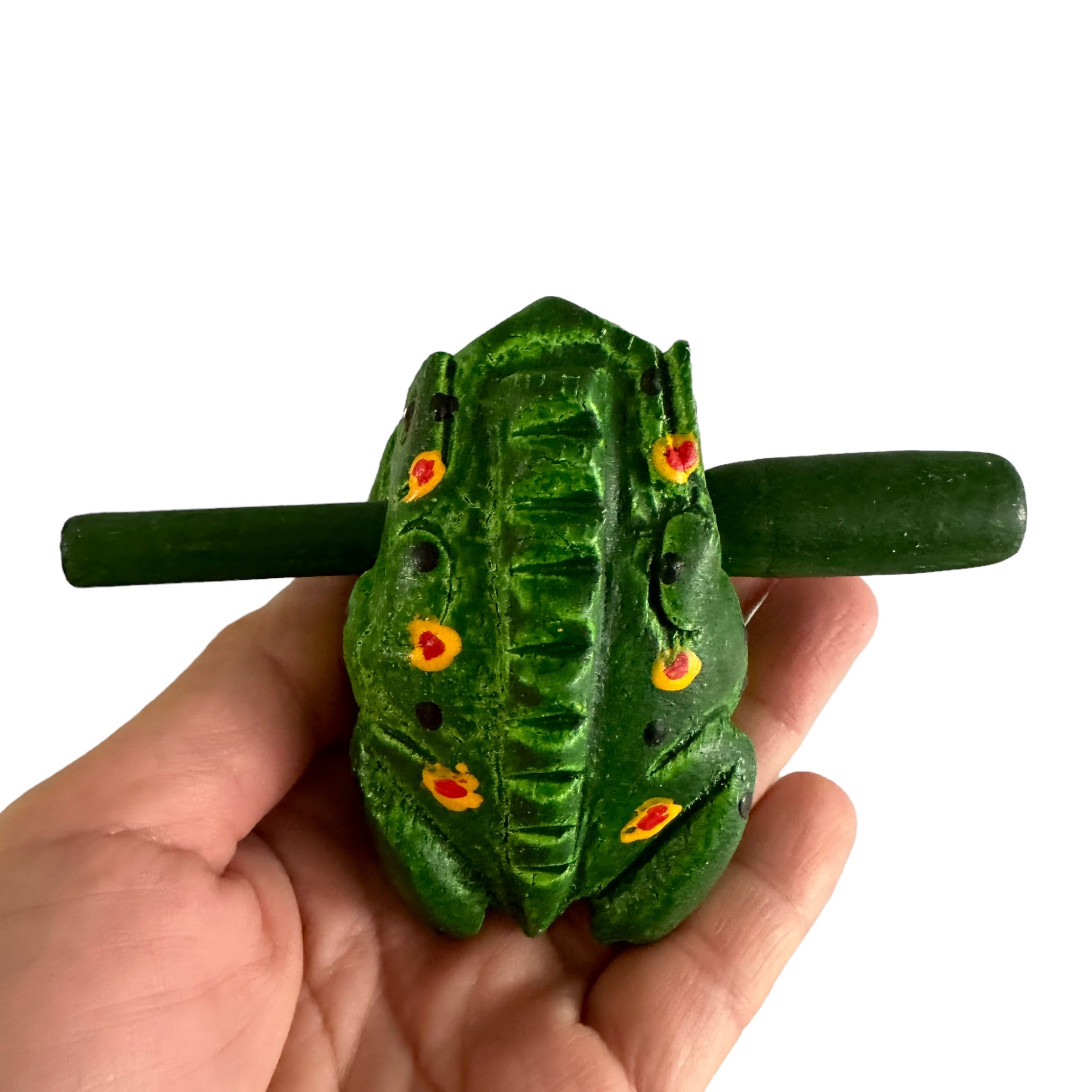 2" Wooden Musical Frog - Green Spring Design (percussion Instrument)