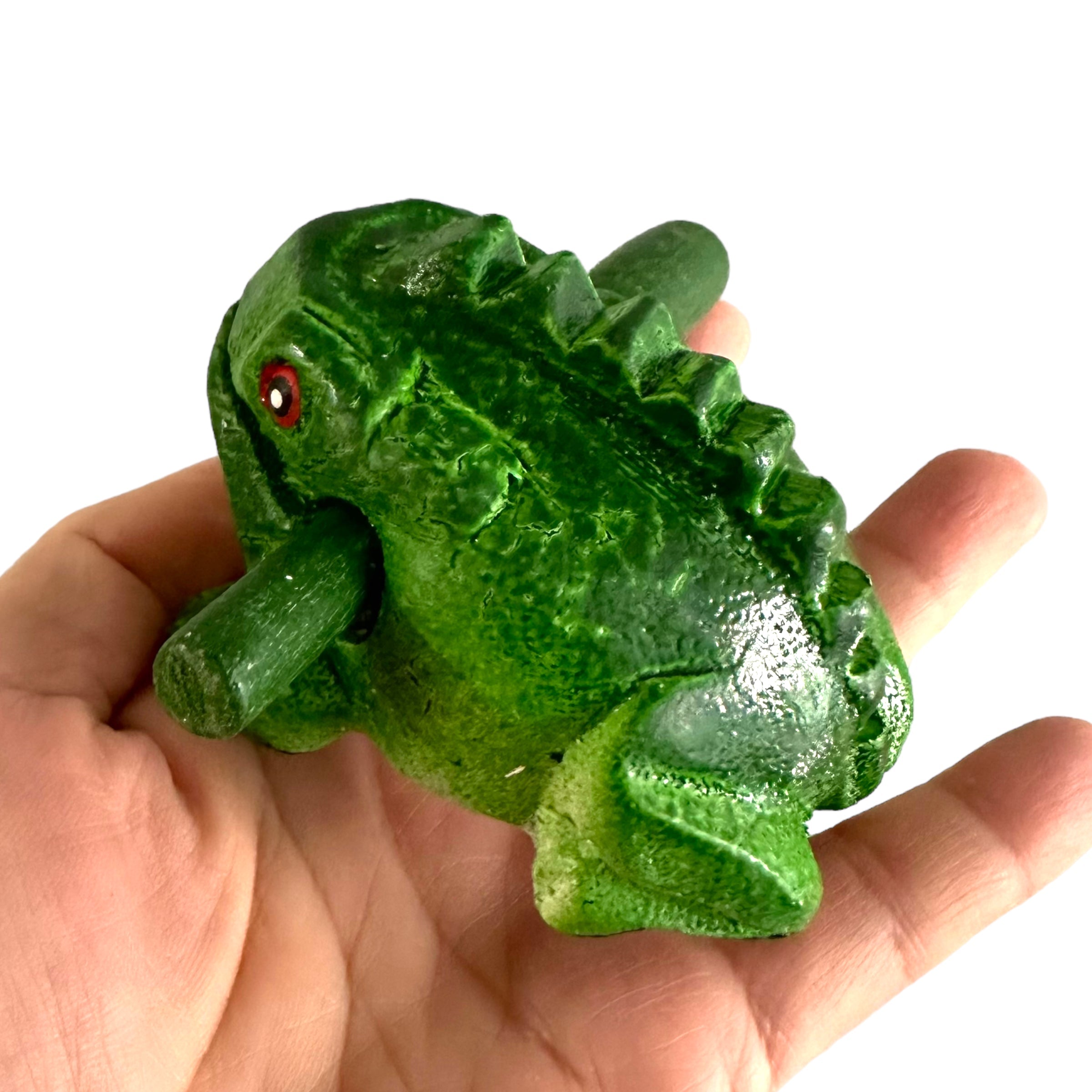 2" Wooden Musical Frog - Green Tree Design (percussion Instrument)