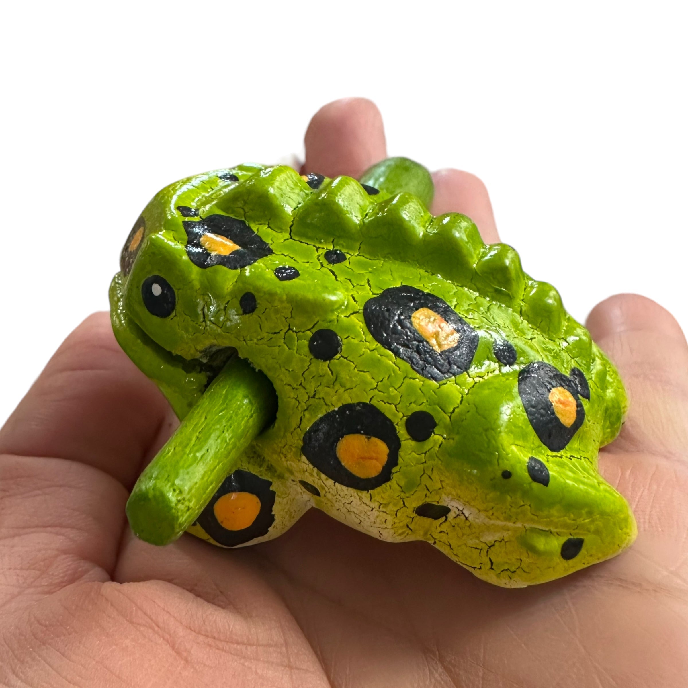 1.5" Wooden Musical Frog - Fern Design (percussion Instrument)