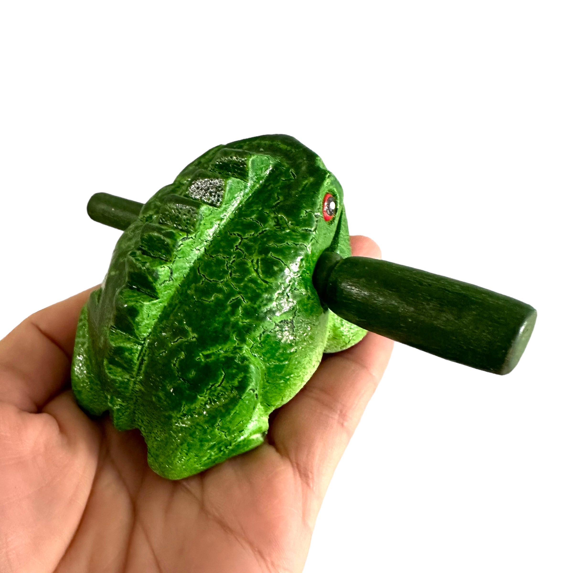 2" Wooden Musical Frog - Green Tree Design (percussion Instrument)