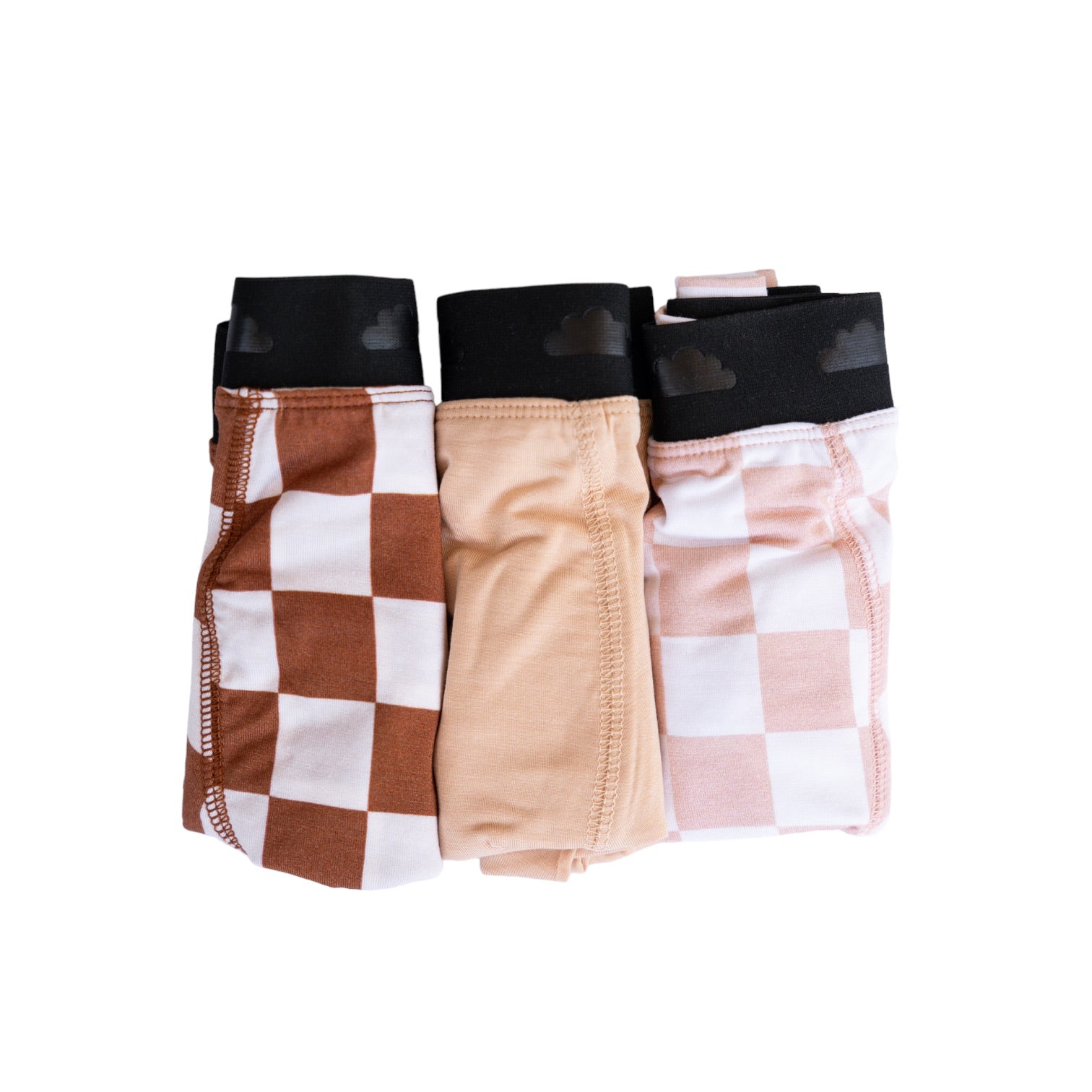 Tan Checkers Dream Boy's Boxer Brief Set