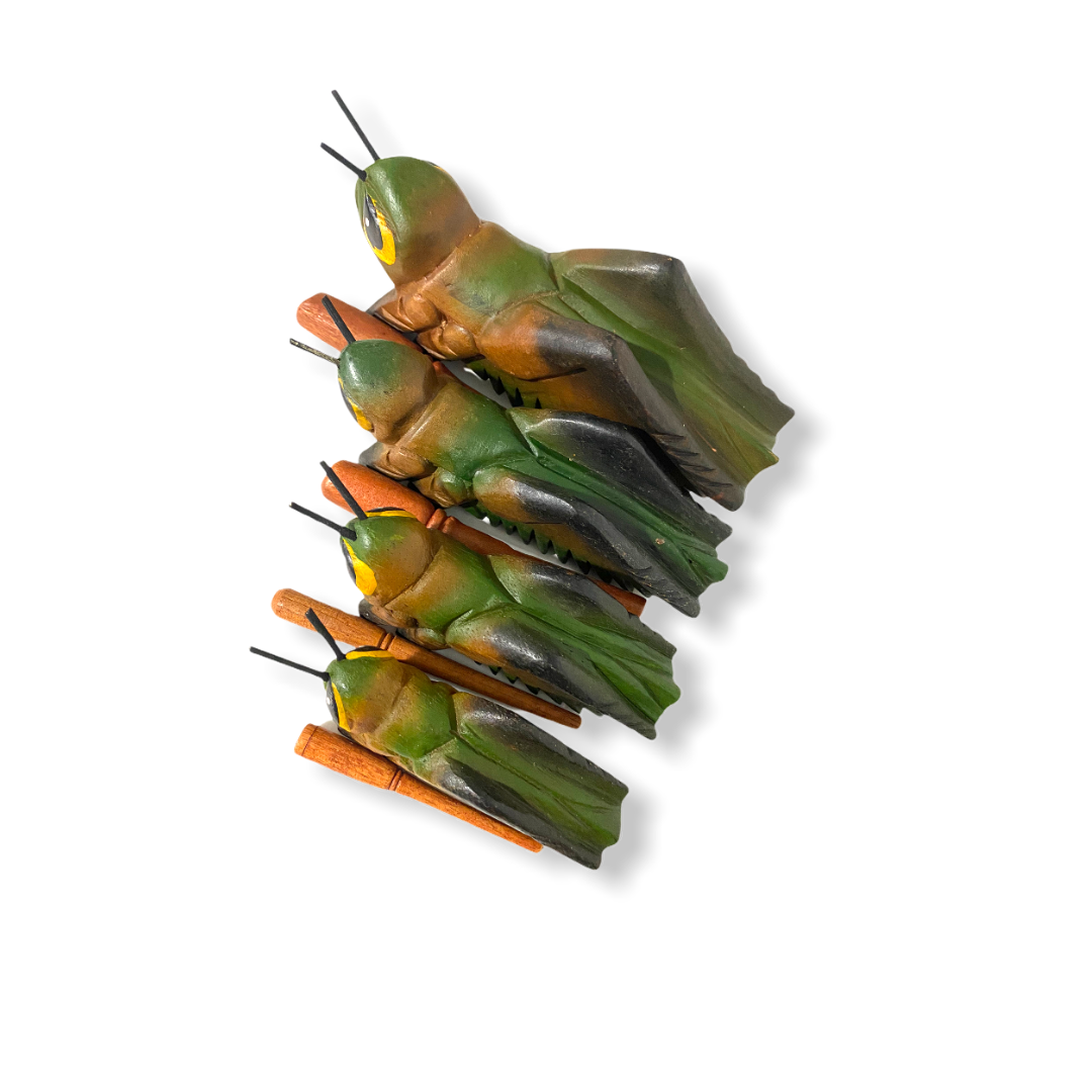 4" Painted Wooden Musical Cricket Percussion Instrument