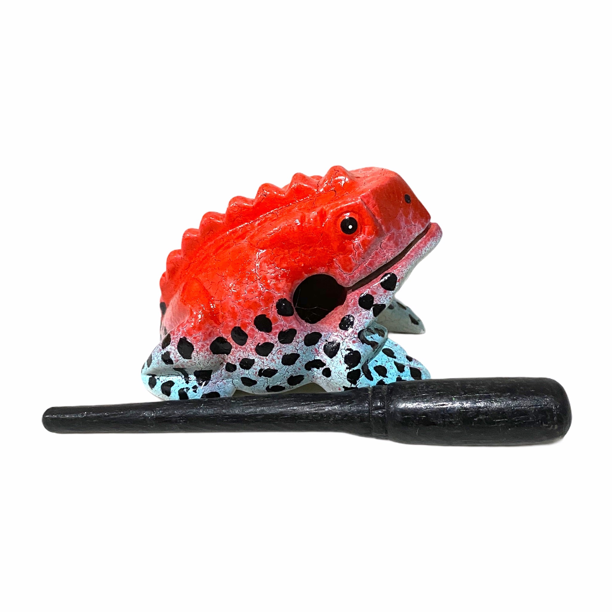 1.5" Wooden Musical Frog - Red Dart Design (percussion Instrument)
