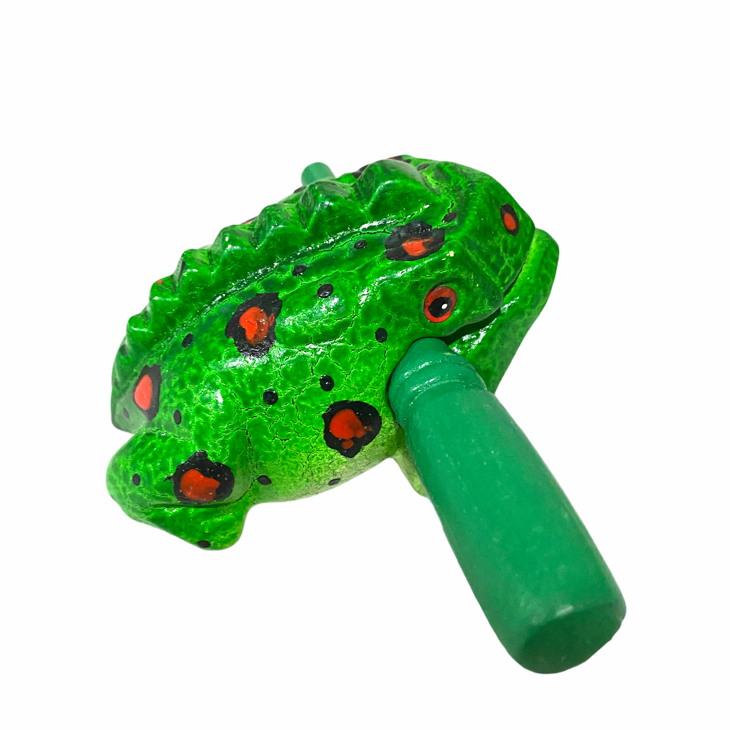 3" Wooden Musical Frog - Fire Design (percussion Instrument)