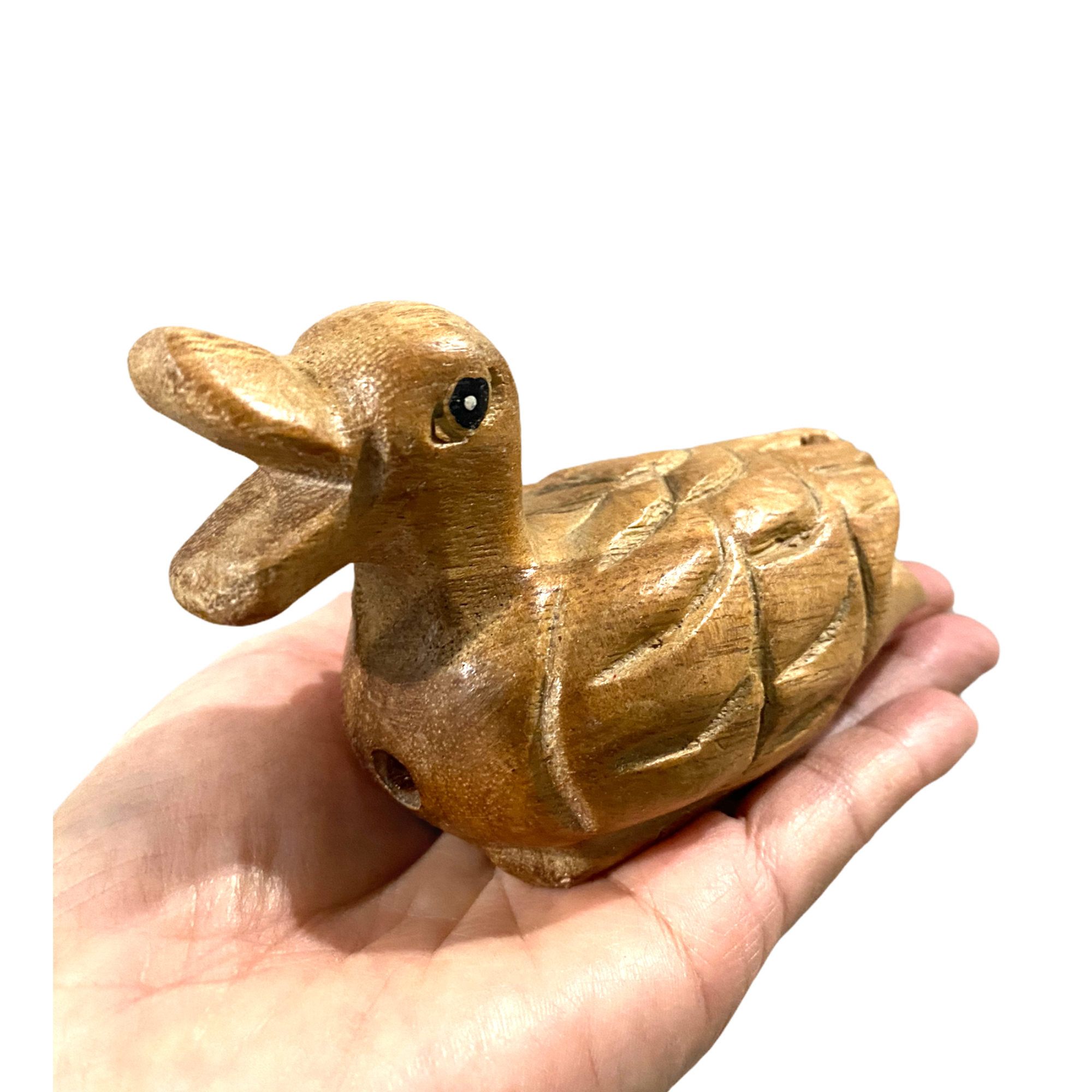 Wooden Musical Whistle Duck Noise Maker Percussion Figurine