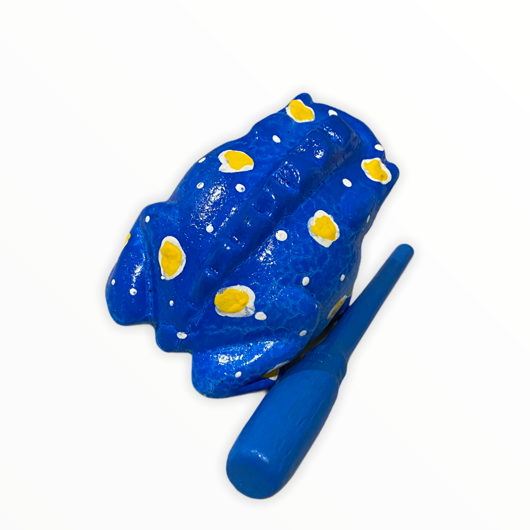 3" Wooden Musical Frog - Winter Design (percussion Instrument)