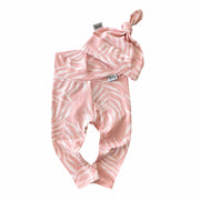 Pink Pampas Leaves Leggings And/or Knot Beanie