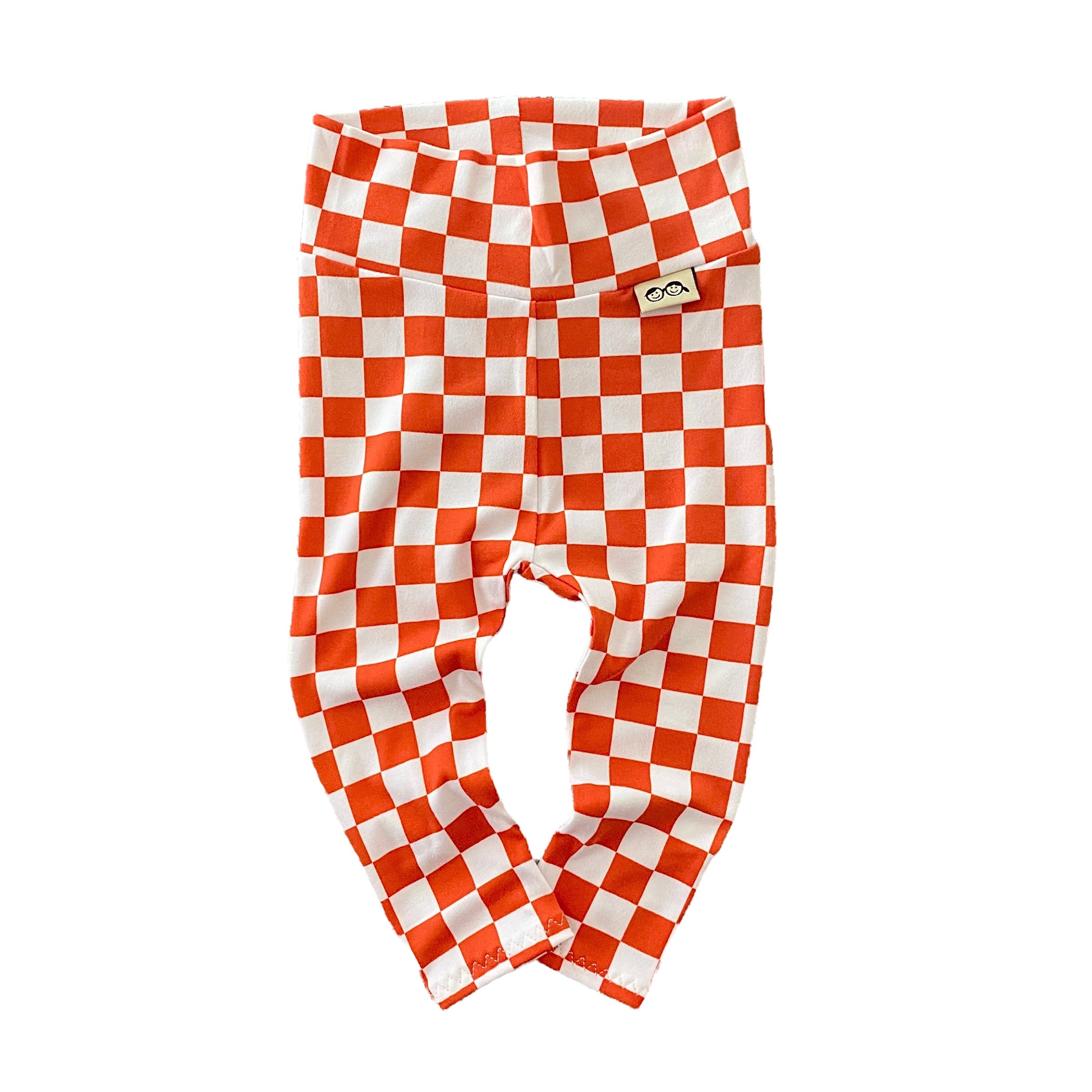 Orange Retro Checkered Leggings