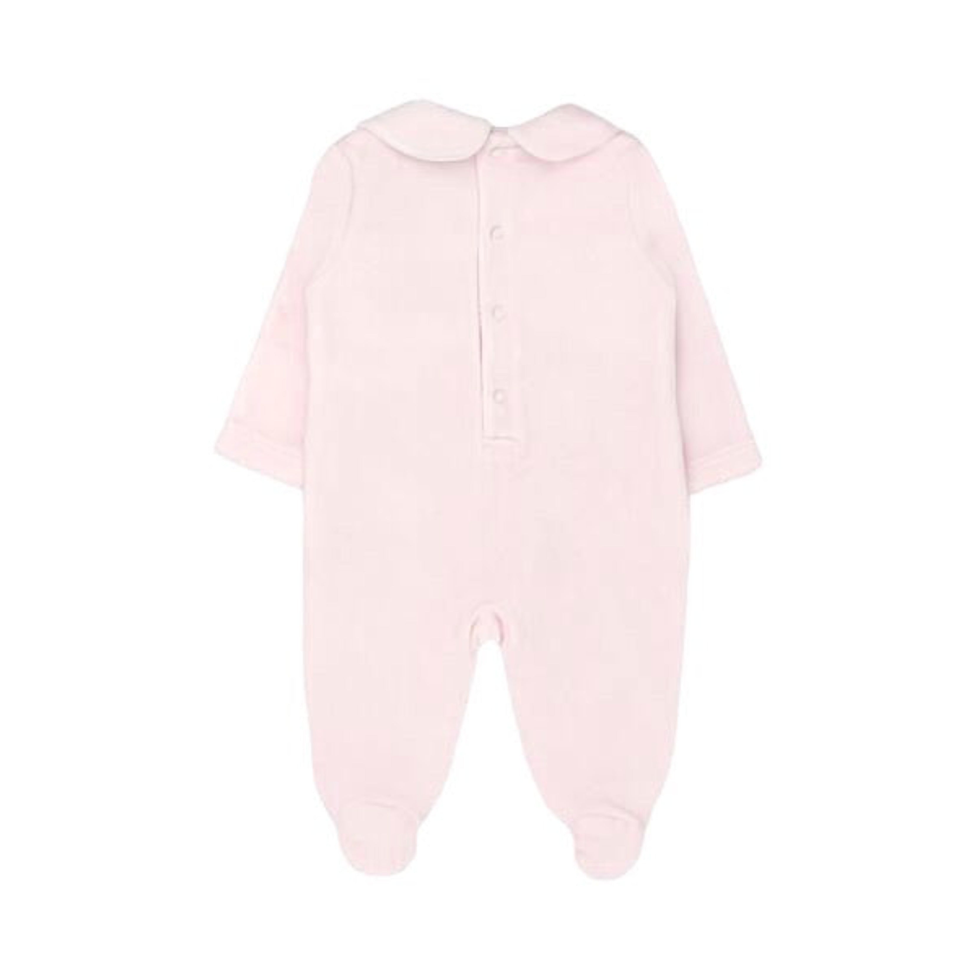 Hand Smocked Velvet Playsuit, Pink