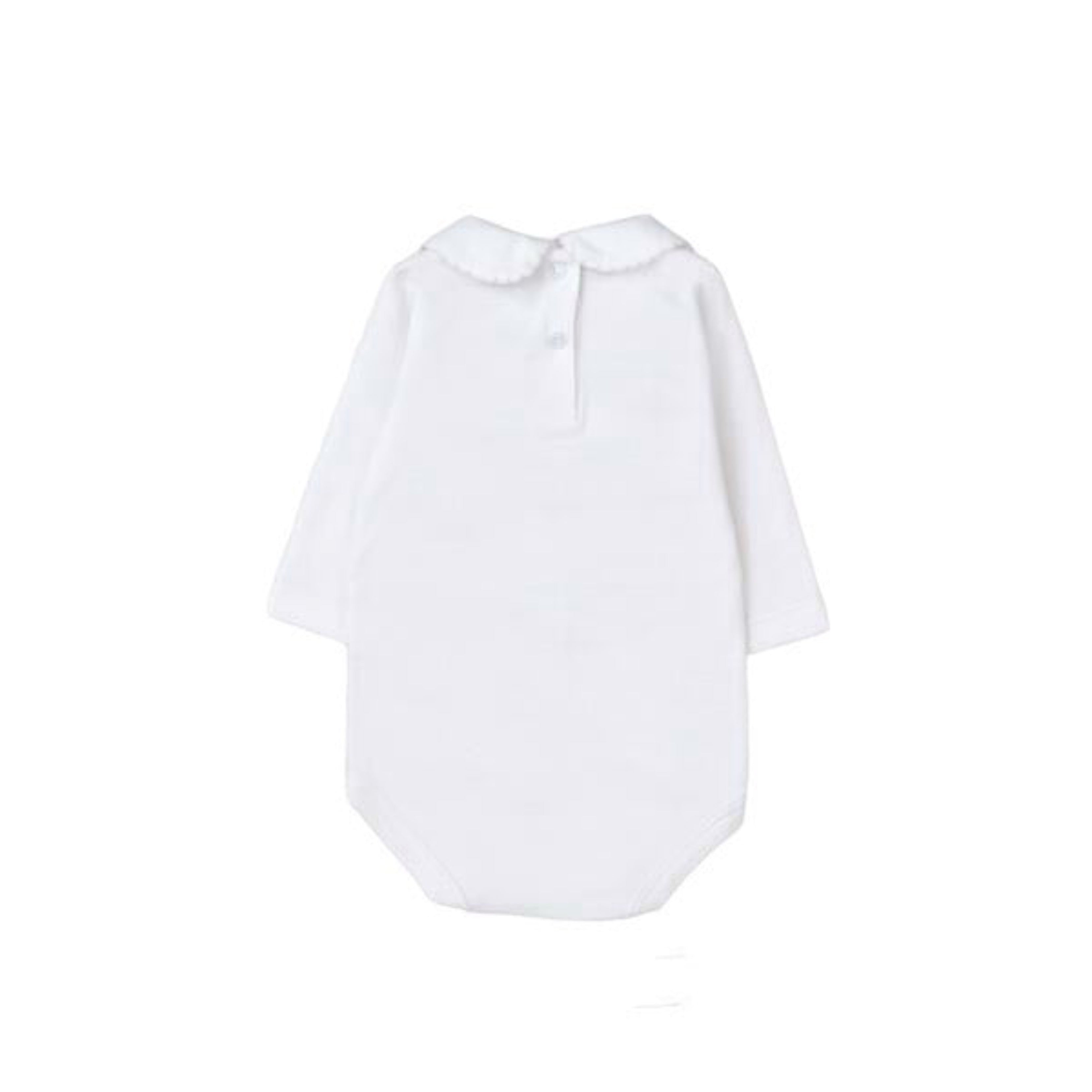 Tcbaby Longsleeve Bebe Collar Bodysuit, White & Pink