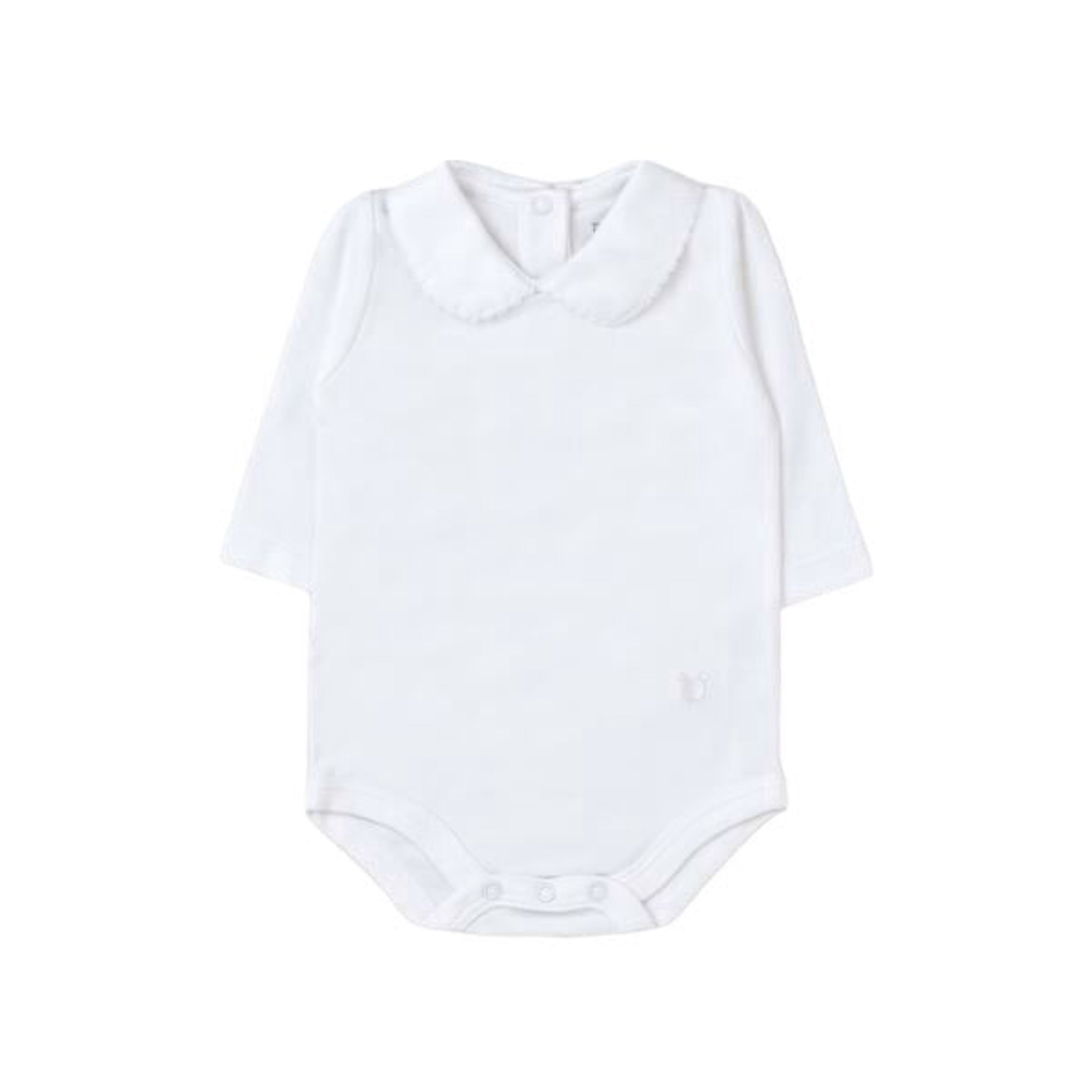 Tcbaby Longsleeve Bebe Collar Bodysuit, White