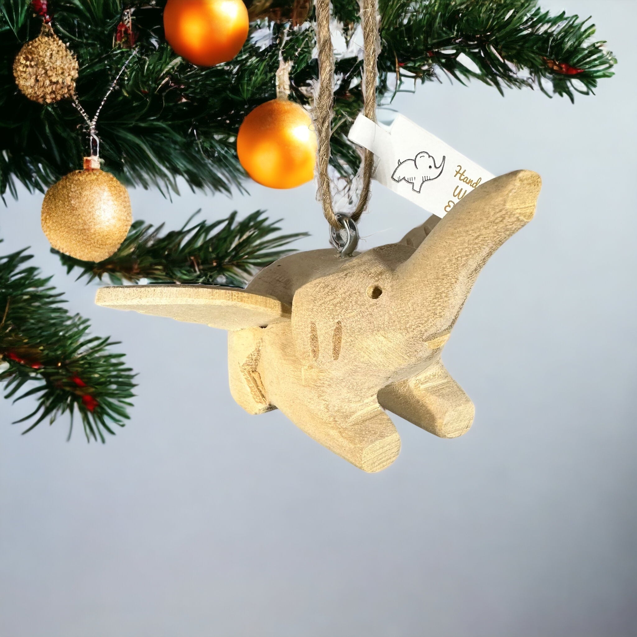 Wooden Flying Elephant Ornament
