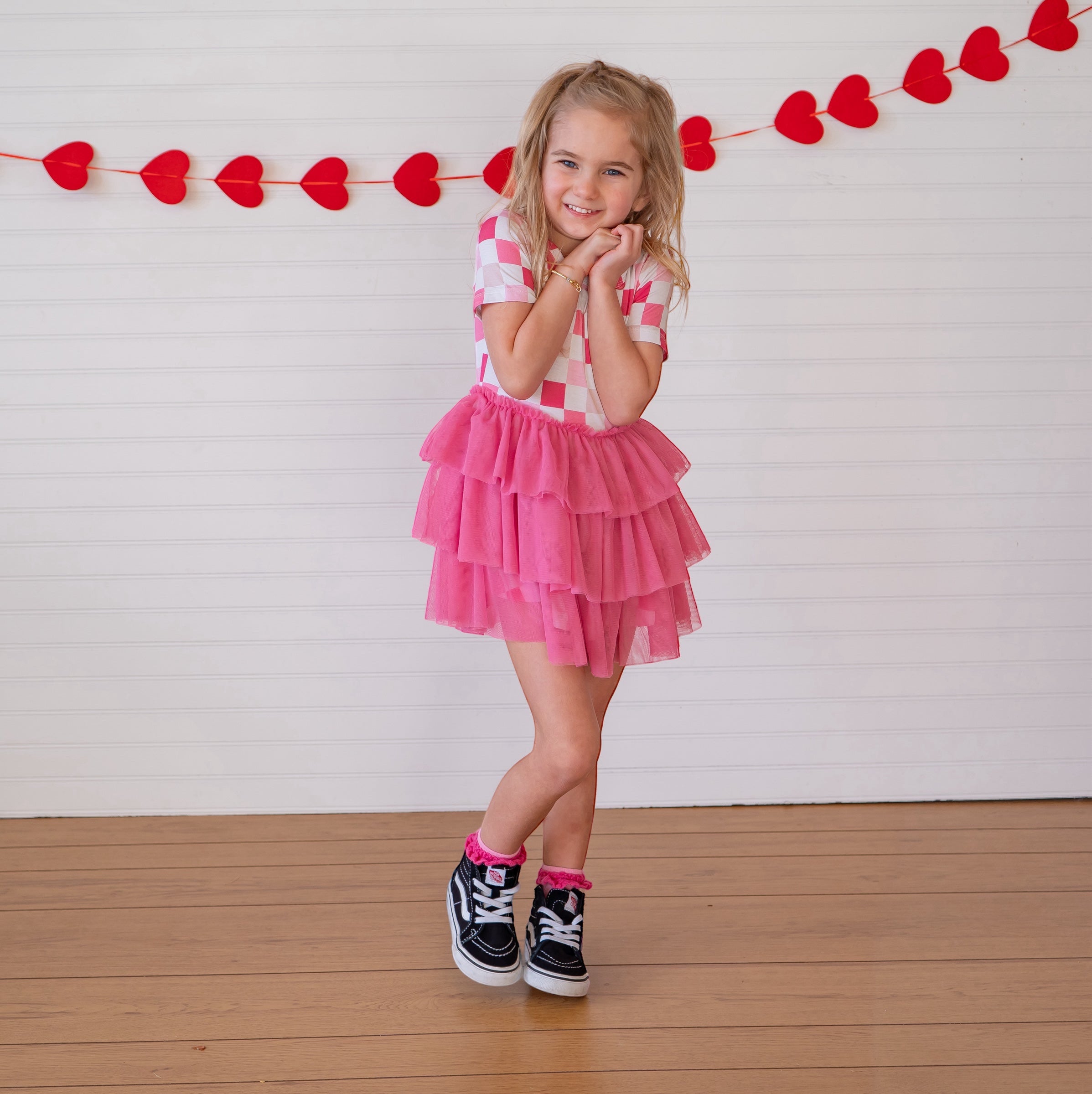 Dreamy Pink Checkers Dream Tutu Dress