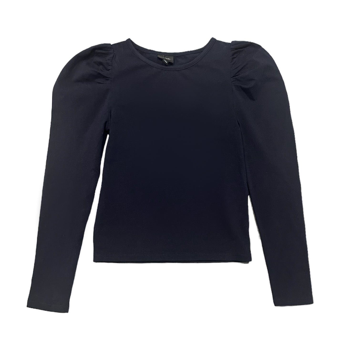 Aa Black Puff Sleeve Cotton Top