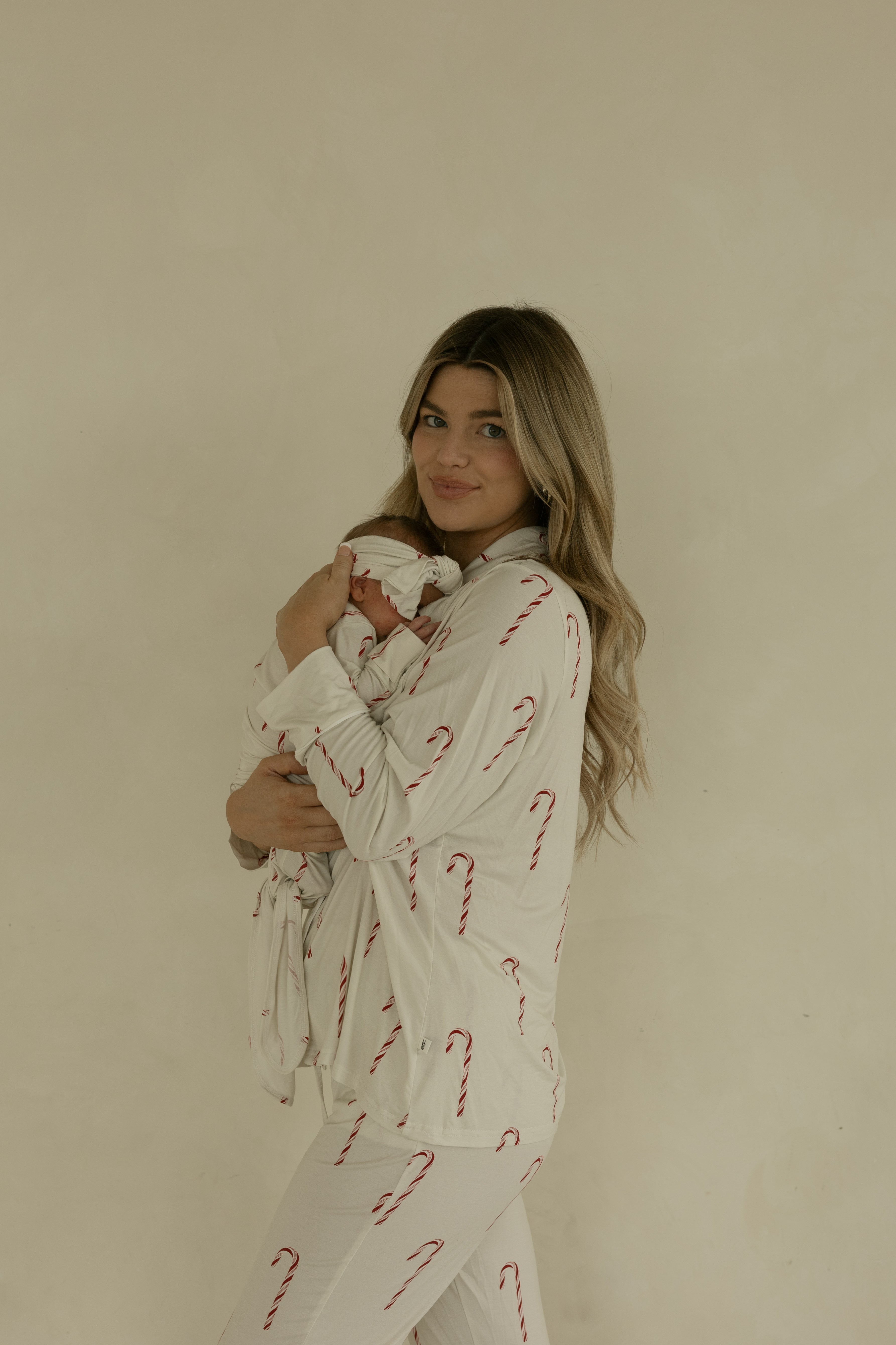 Women's Bamboo Button Up Lounge Set | Candy Cane