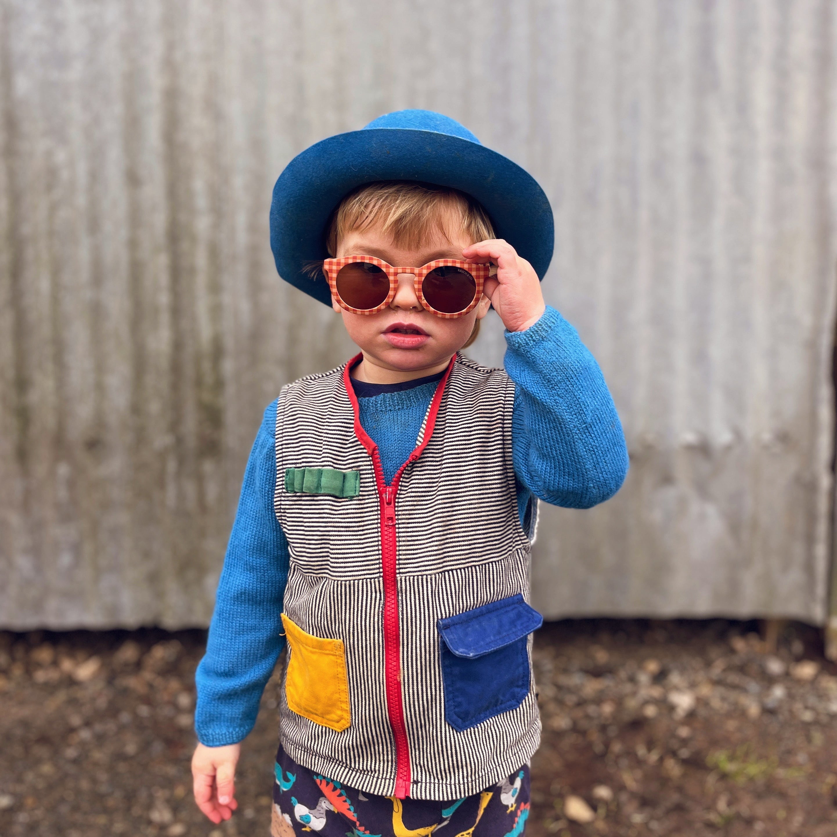 Classic | Sustainable Sunglasses | Plant-based Bendable Polarized - Baby | 0-2 Y | Sunset Gingham