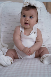 Novelty Knit Romper - White
