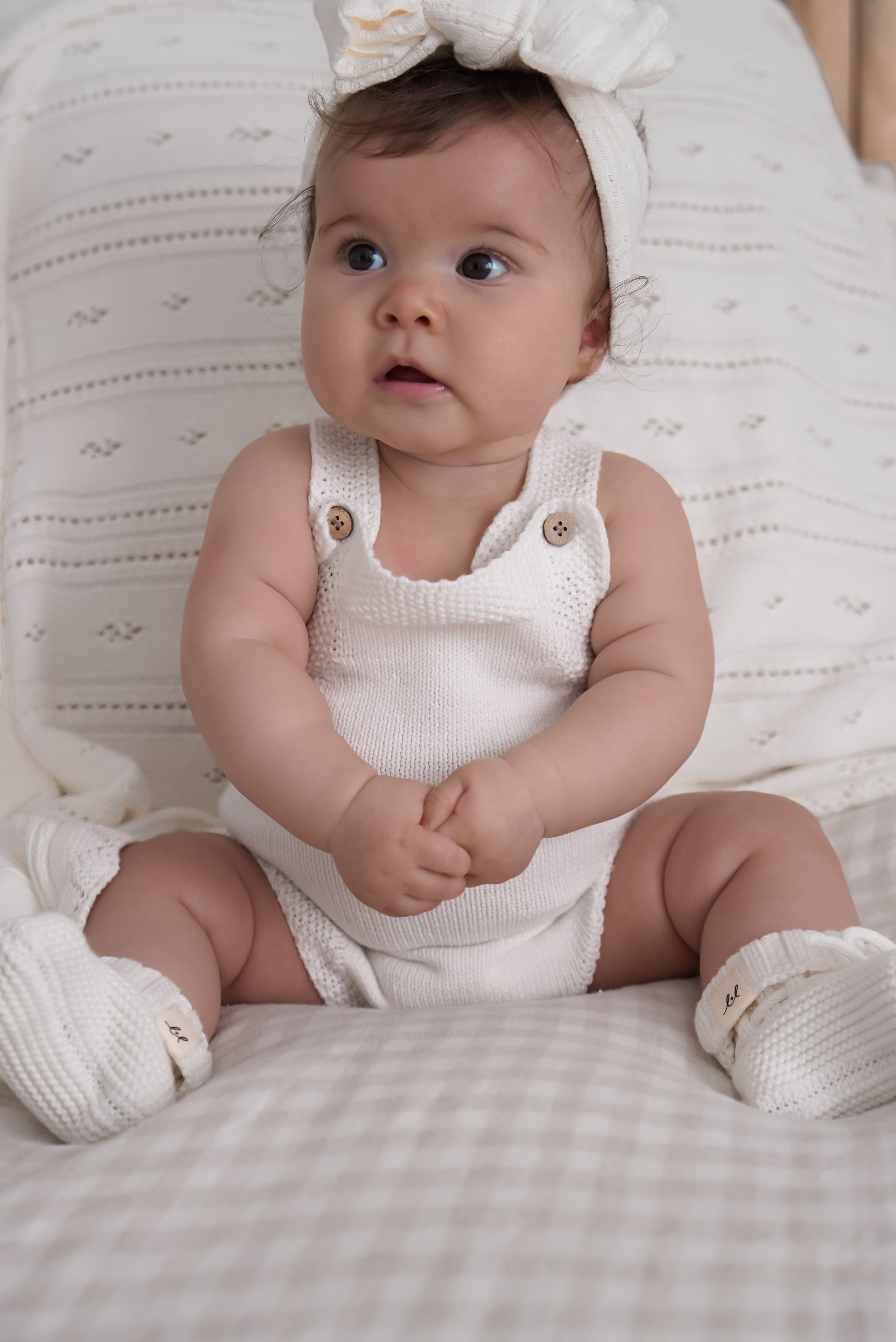 Novelty Knit Romper - White