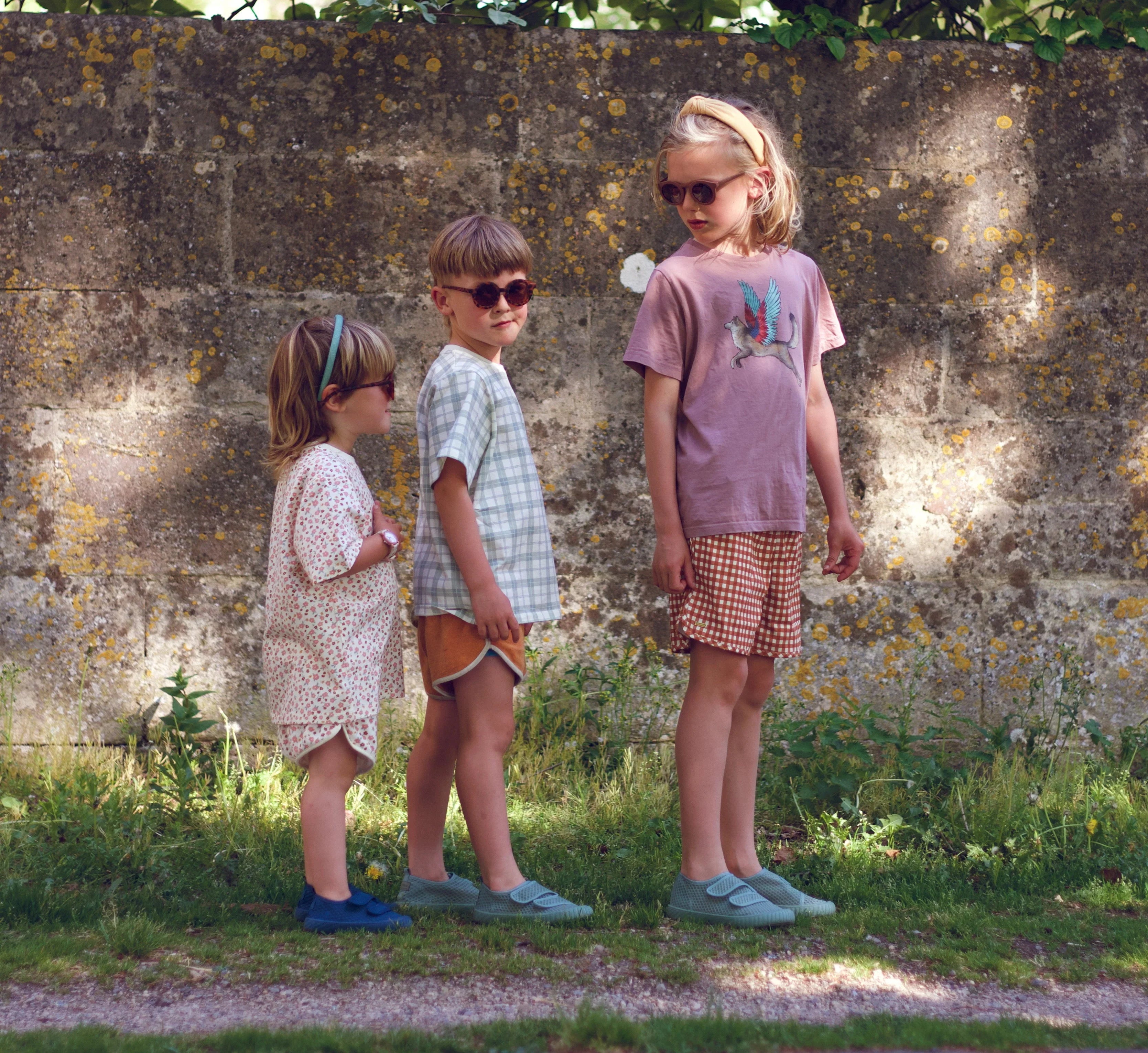 Retro Shorts | Organic Cotton Terry - Sunset Meadow