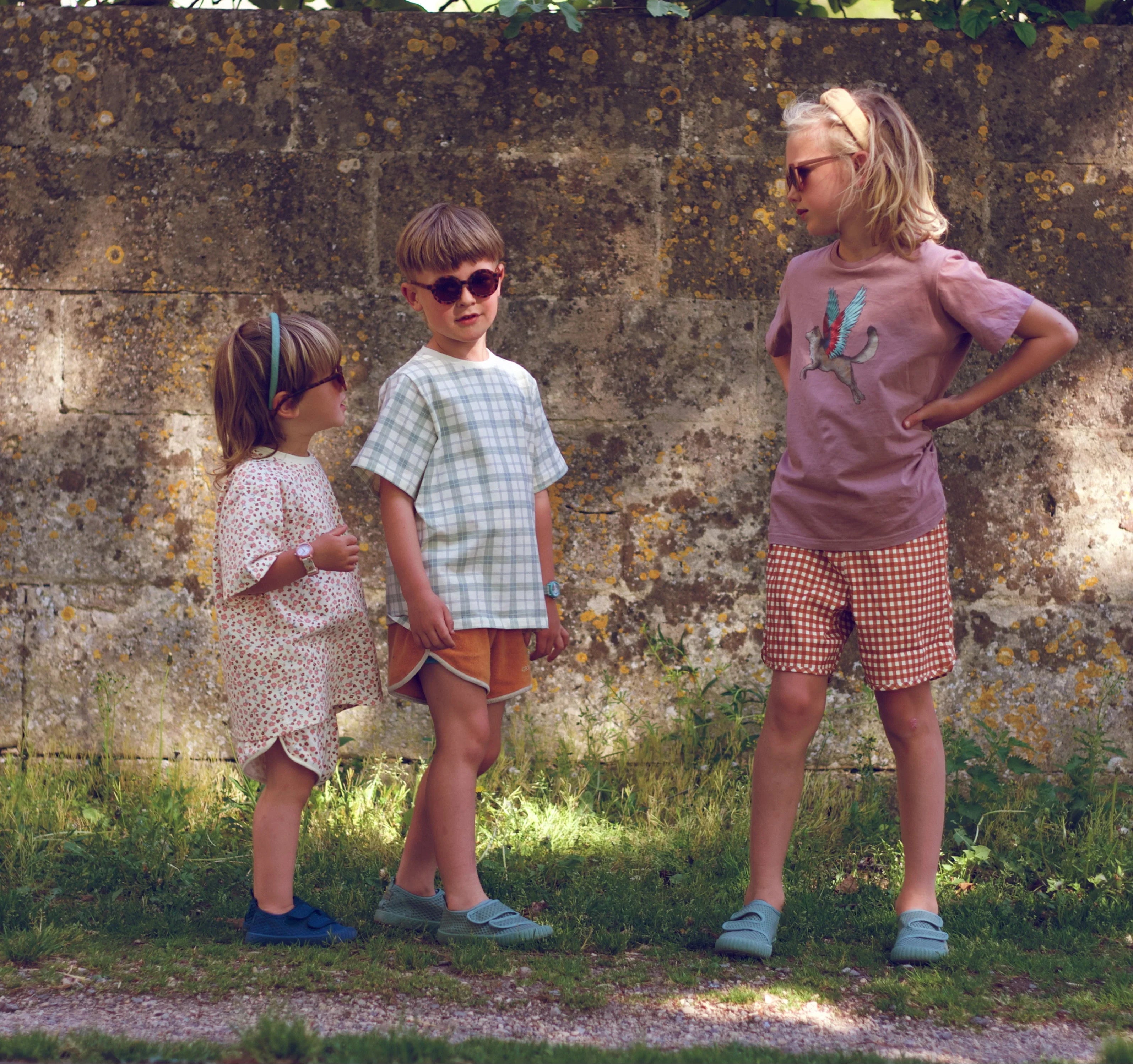 Retro Shorts | Organic Cotton Terry - Sunset Meadow