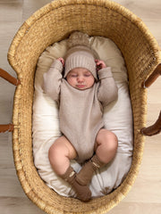 Baby Rib Bodysuit - Heather Beige