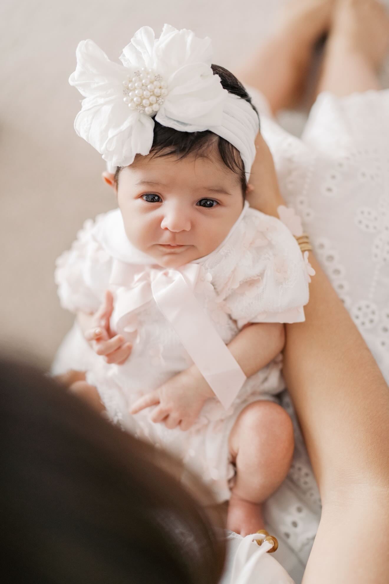 Pretty In Pearls | Signature Ruffled Baby Headband Set Of 3 (pre-order)
