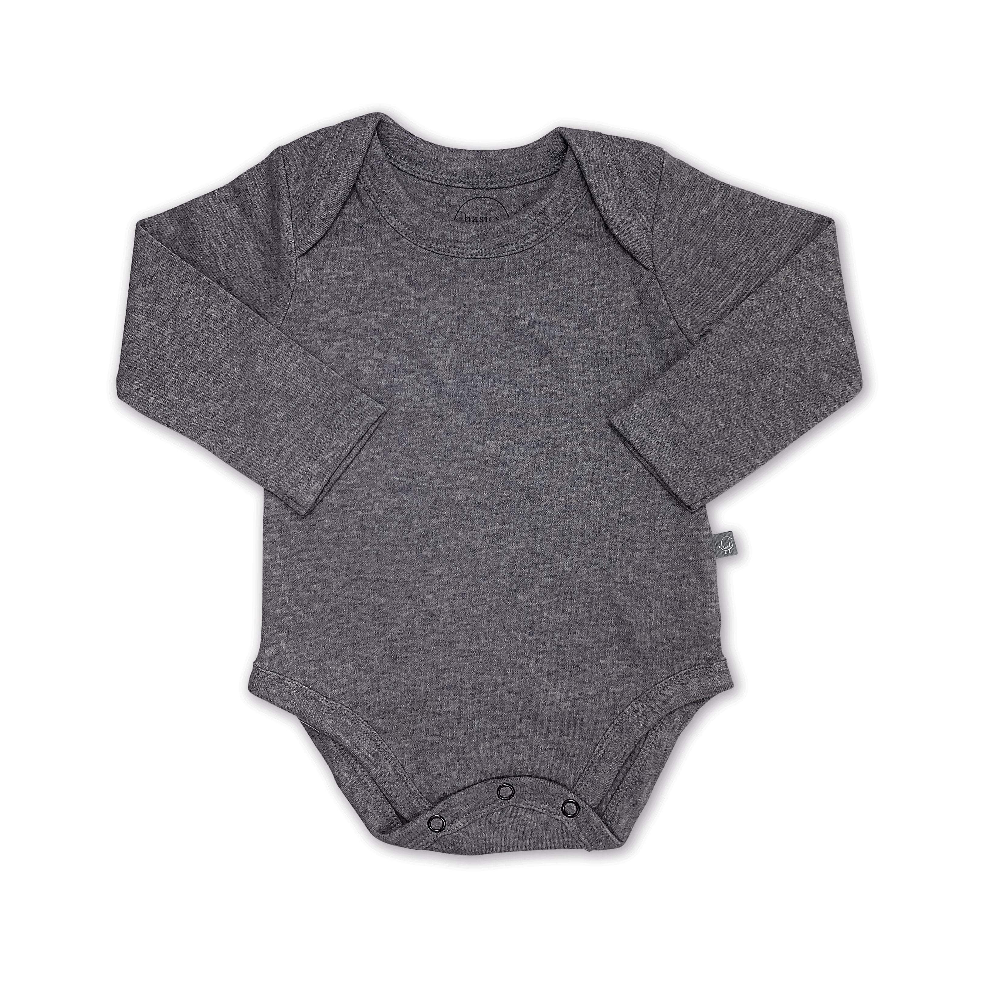 Basics Long Bodysuit | Charcoal