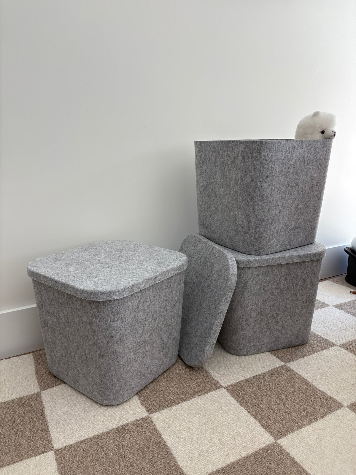 The Sculpted Bin - Original With Lid | Set Of 3