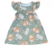 Sourdough Milk Silk Flutter Dress
