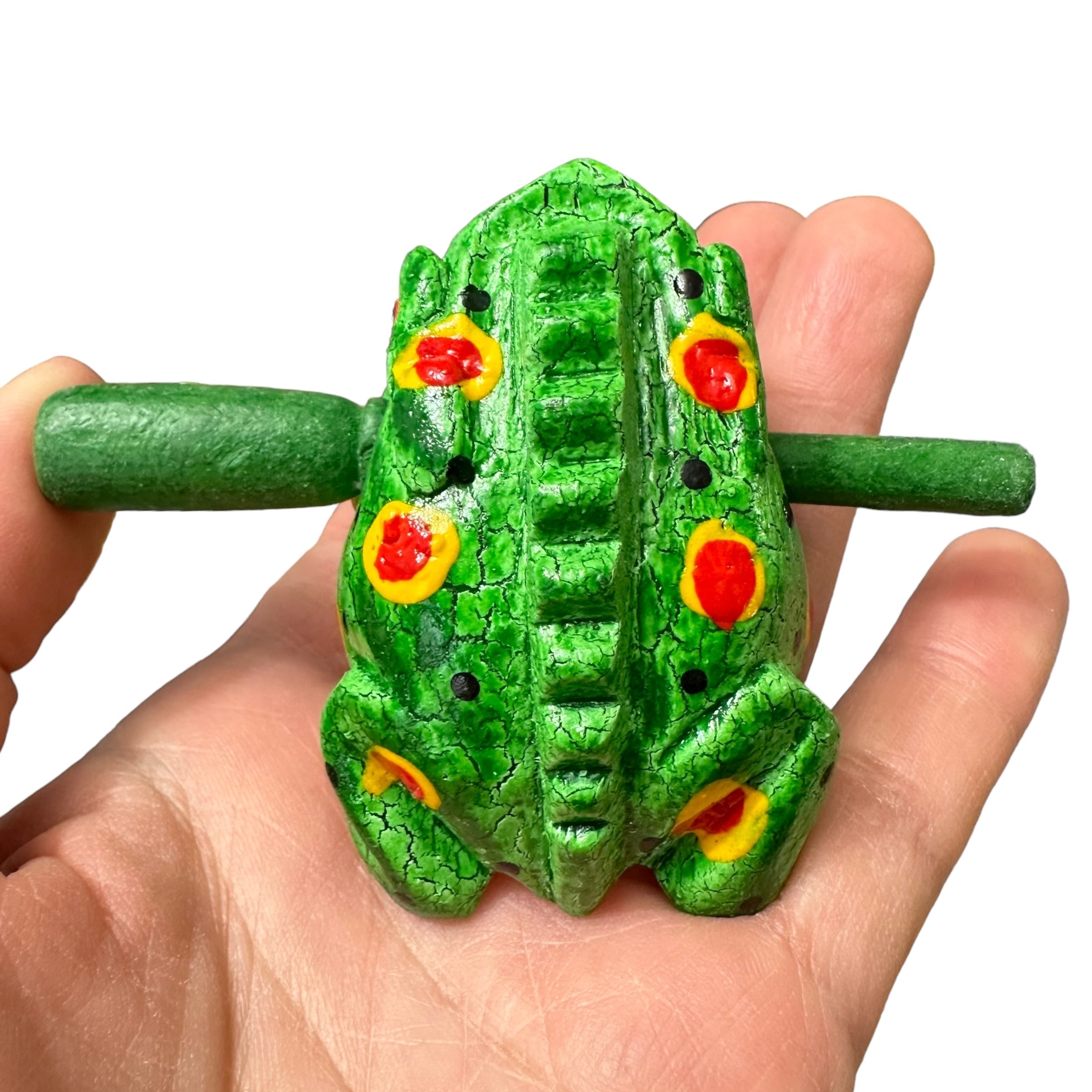 1.5" Wooden Musical Frog - Green Spring Design (percussion Instrument)