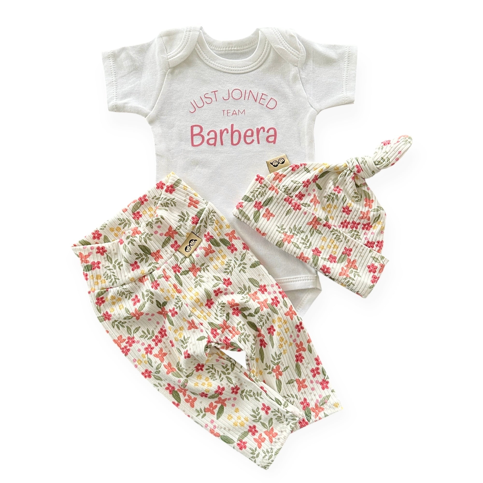 Floral Girl Coming Home Outfit - Custom Name Bodysuit