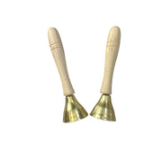 Wooden Handle Brass Bells – Set Of 2 – Perfect For Music Learning & Kids’ Activities