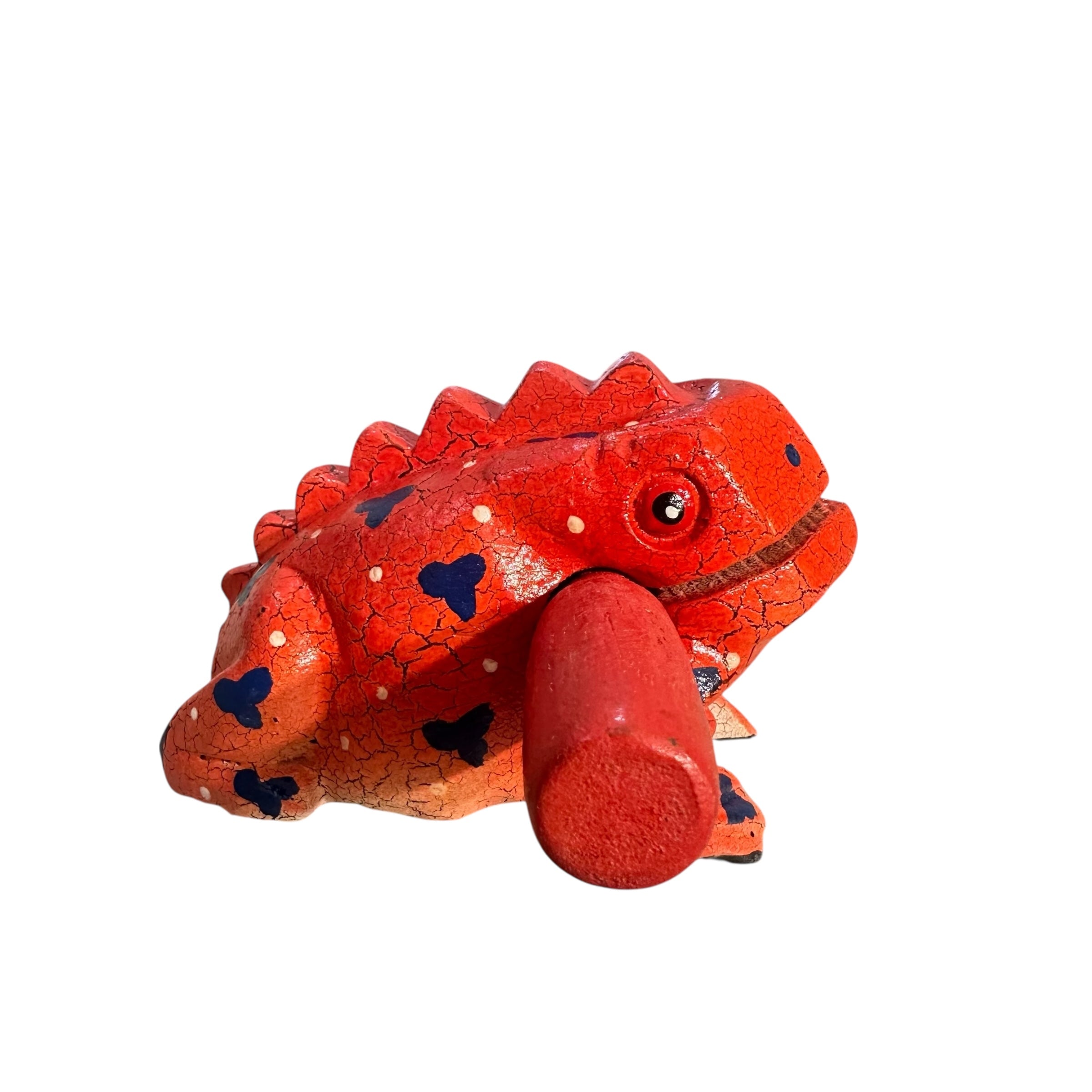4" Wooden Musical Frog - Berry Design (percussion Instrument)