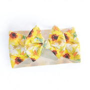 Watercolor Sunflower Baby Headwrap Bow